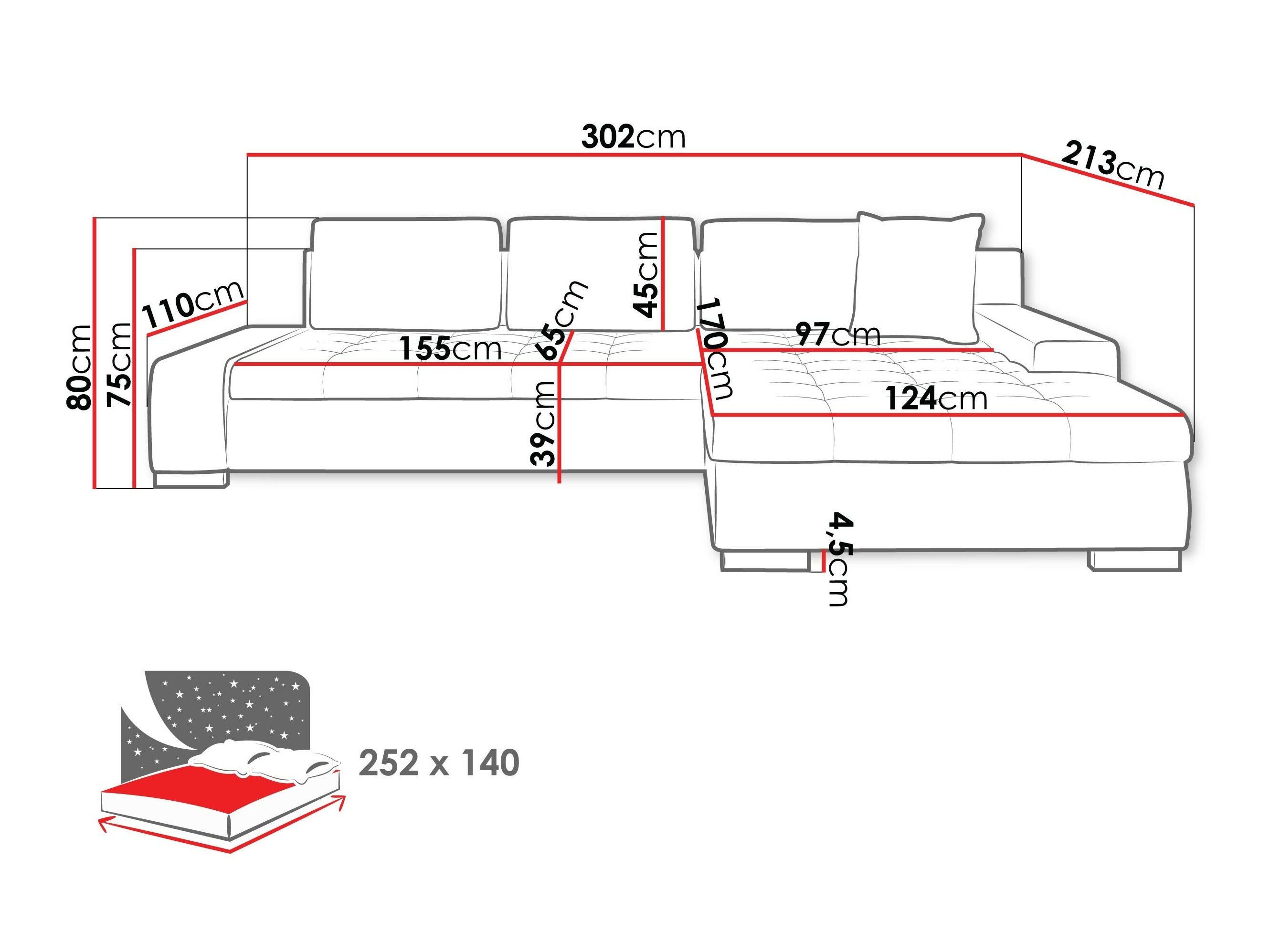 Stūra dīvāns Comfivo Nitor II (Kronos 022 + Senegal 818)