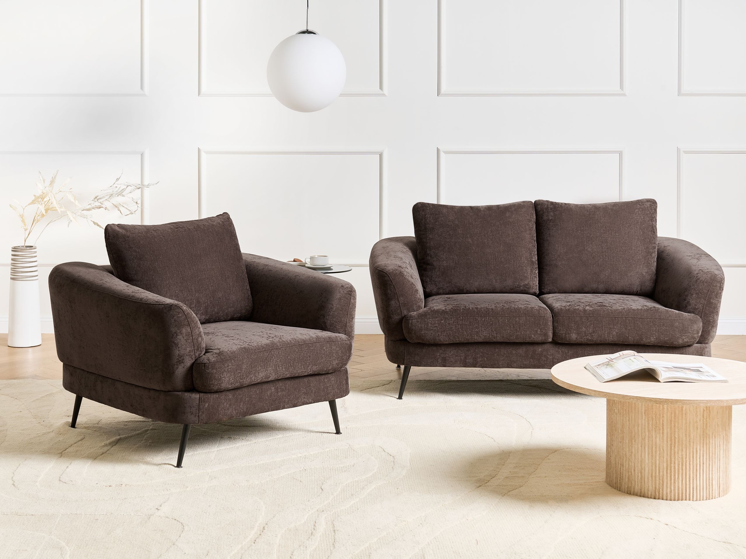 Mīksto mēbeļu komplekts Berwyn 2902 (Tumši brūns)