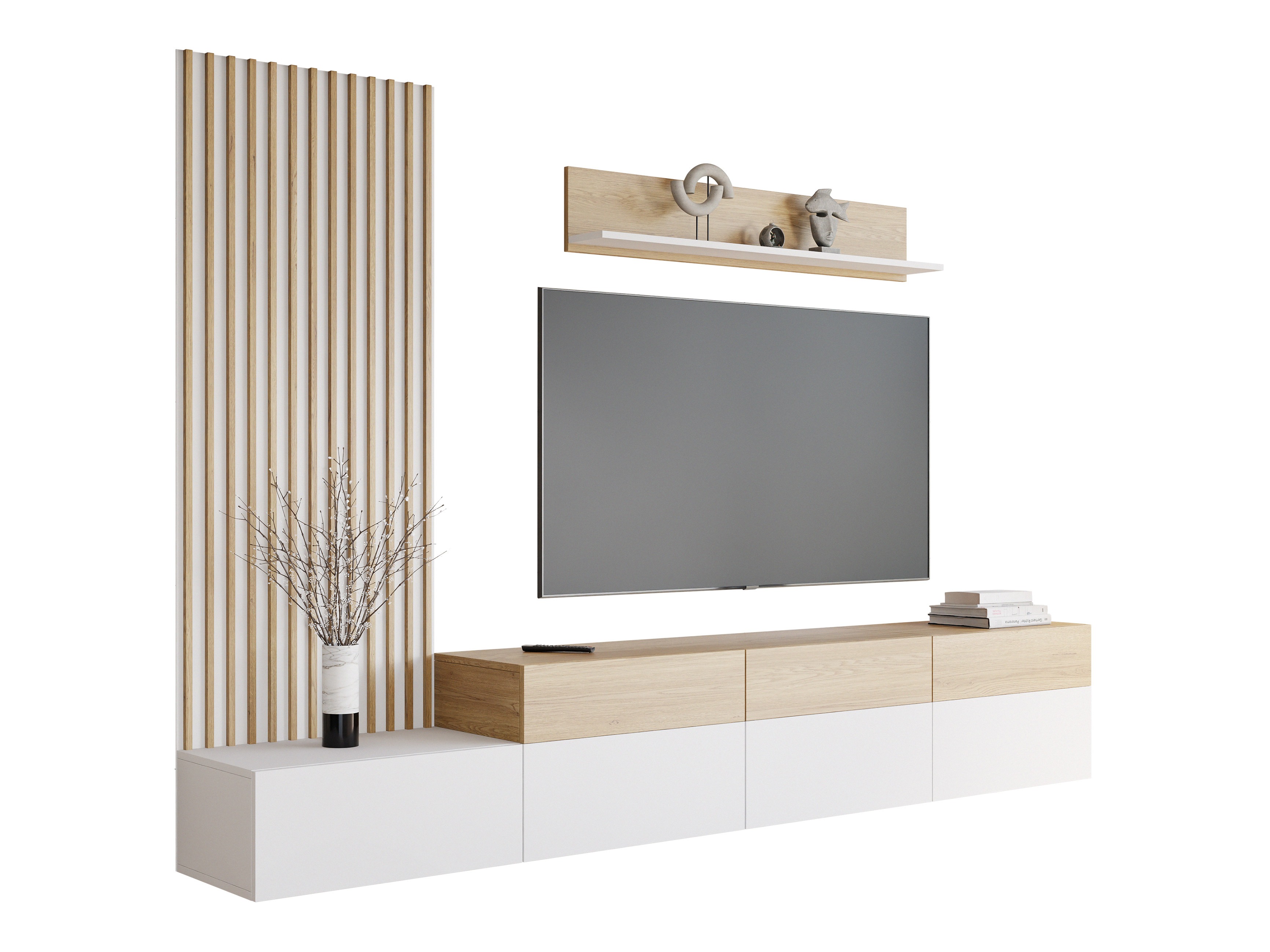 Viesistabas komplekts Comfivo Munium II (Balts + Ozols)