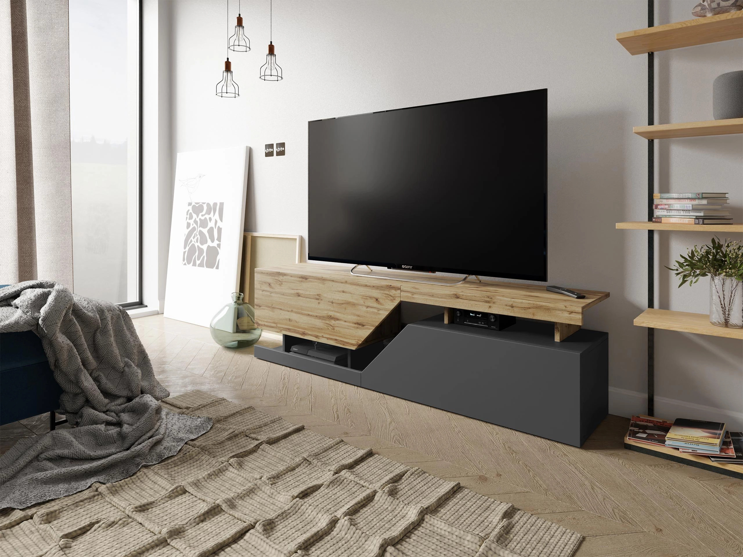 TV galds Comfivo Daldune (Antracīts + Votan ozols)