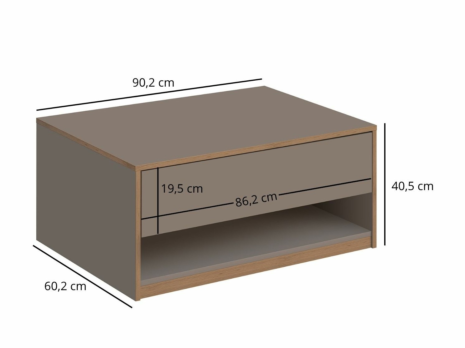 Žurnālu galdiņš Fivetri 103 (Pelēkbrūns)