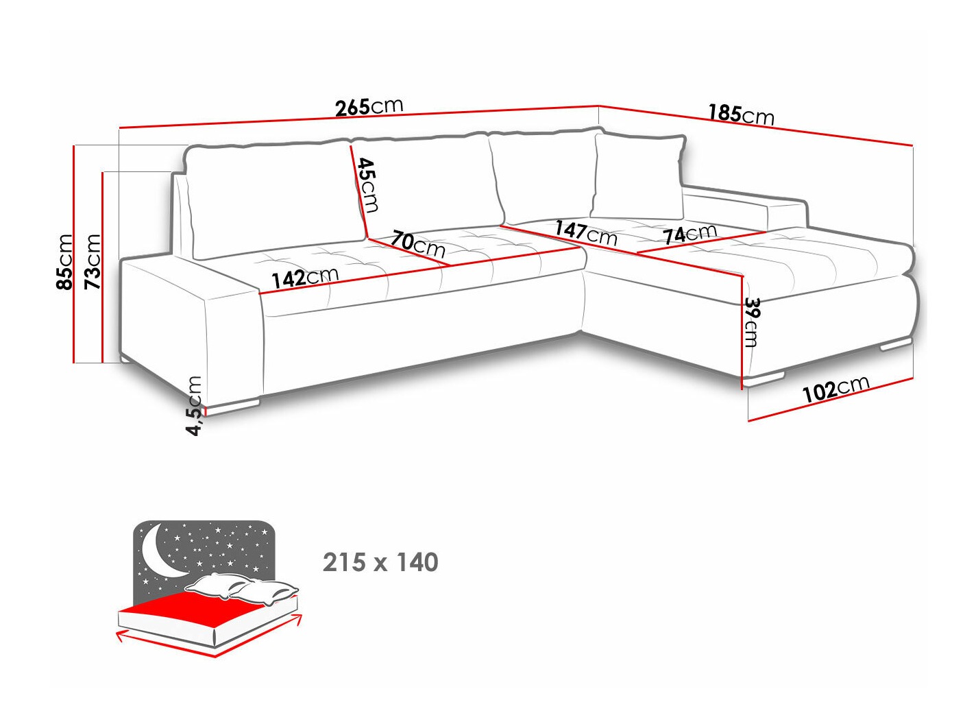 Stūra dīvāns Comfivo Nitor I (Soft 017 + Lux 06)