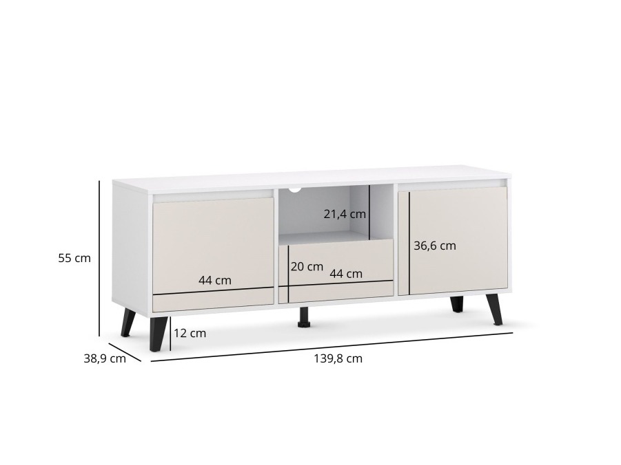 TV galds Tetena 106 (Balts + Kašmirs)