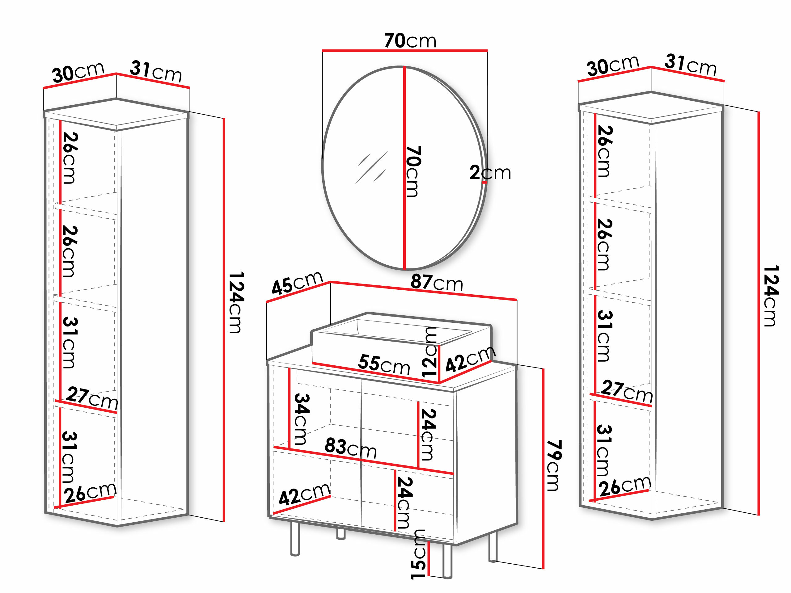 Vannas komplekts Decus IV (Melns)