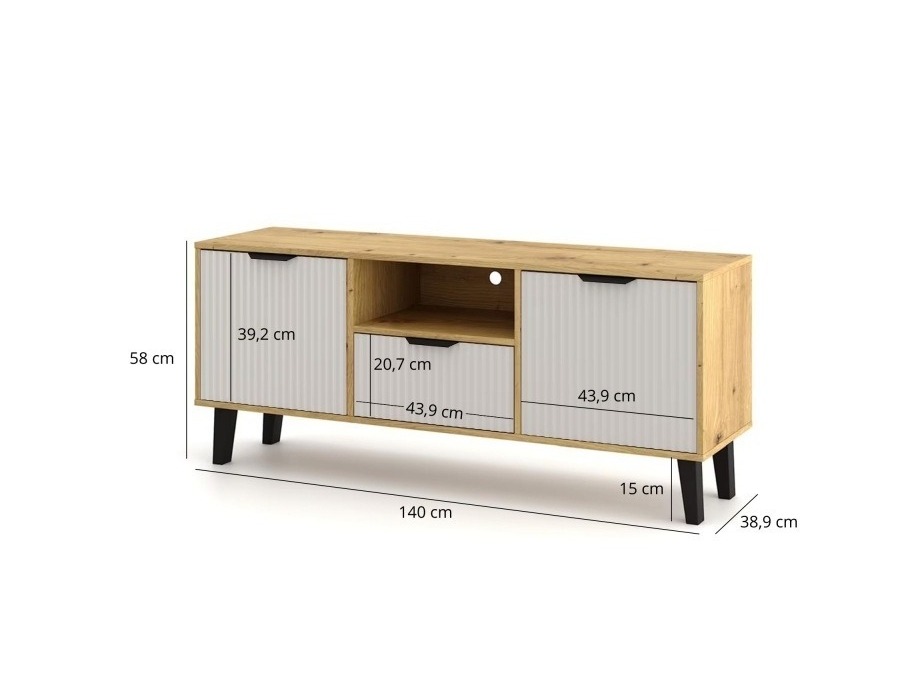 TV galds Dorophu 104 (Artisan ozols + Kašmirs)