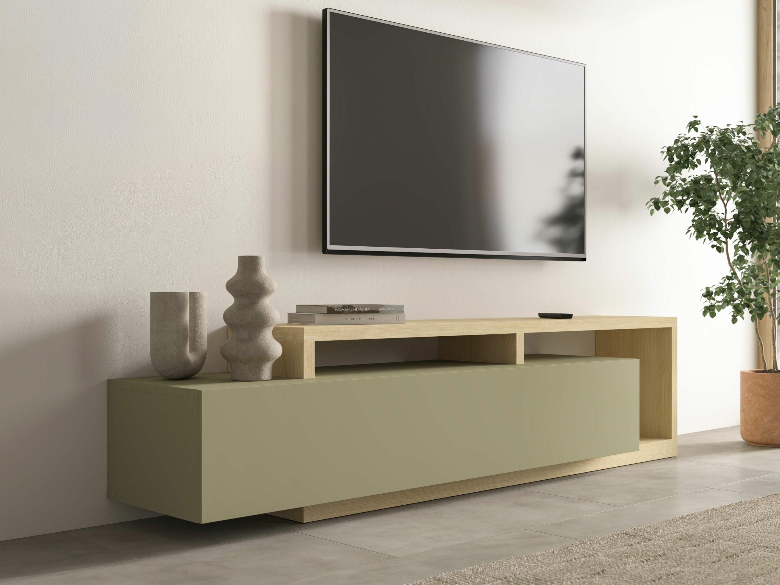 TV galds Lutiva 103 (Eikalipts + Ozols)
