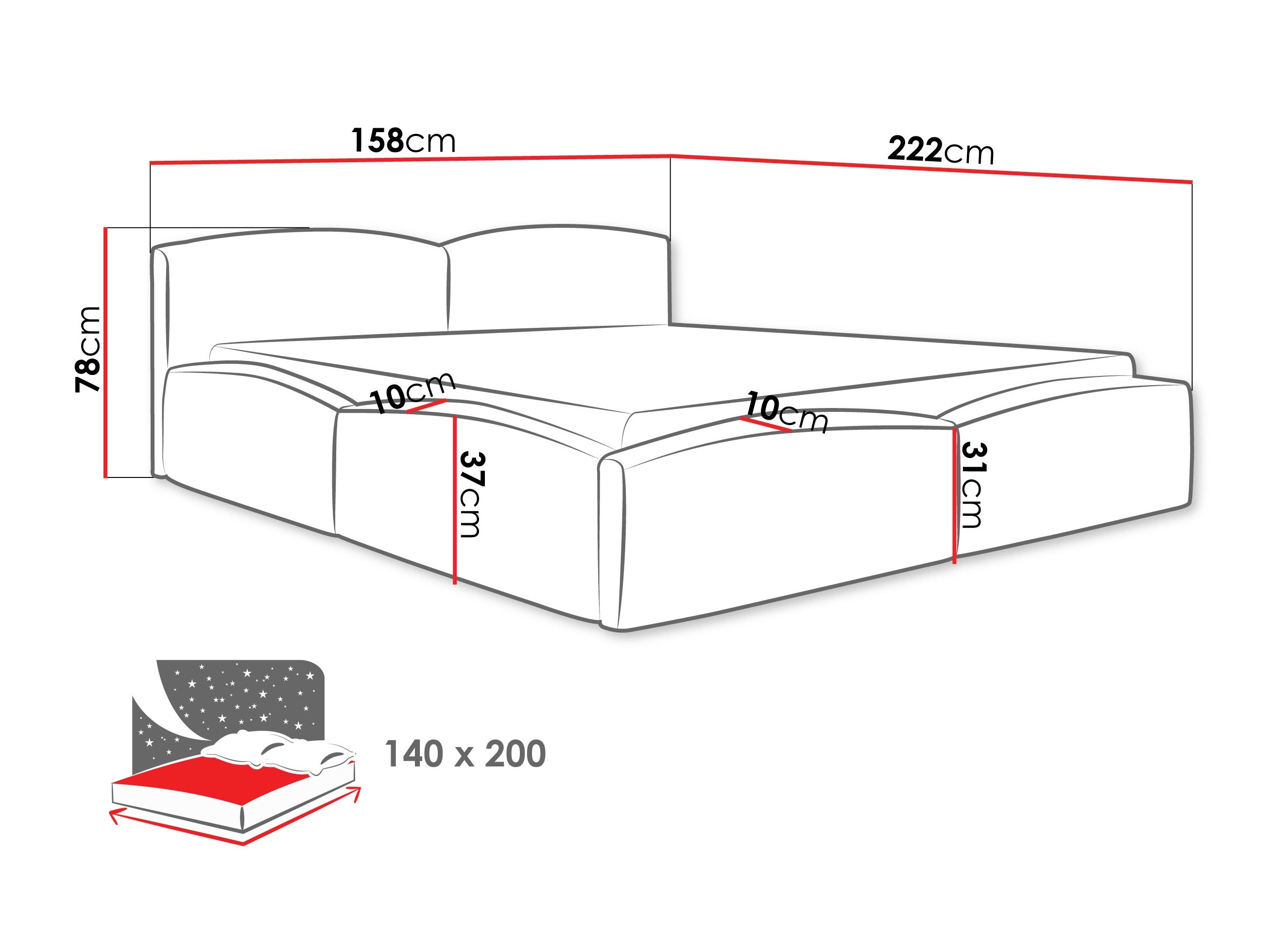 Gulta TrendyNest Titis (Lumo 55)