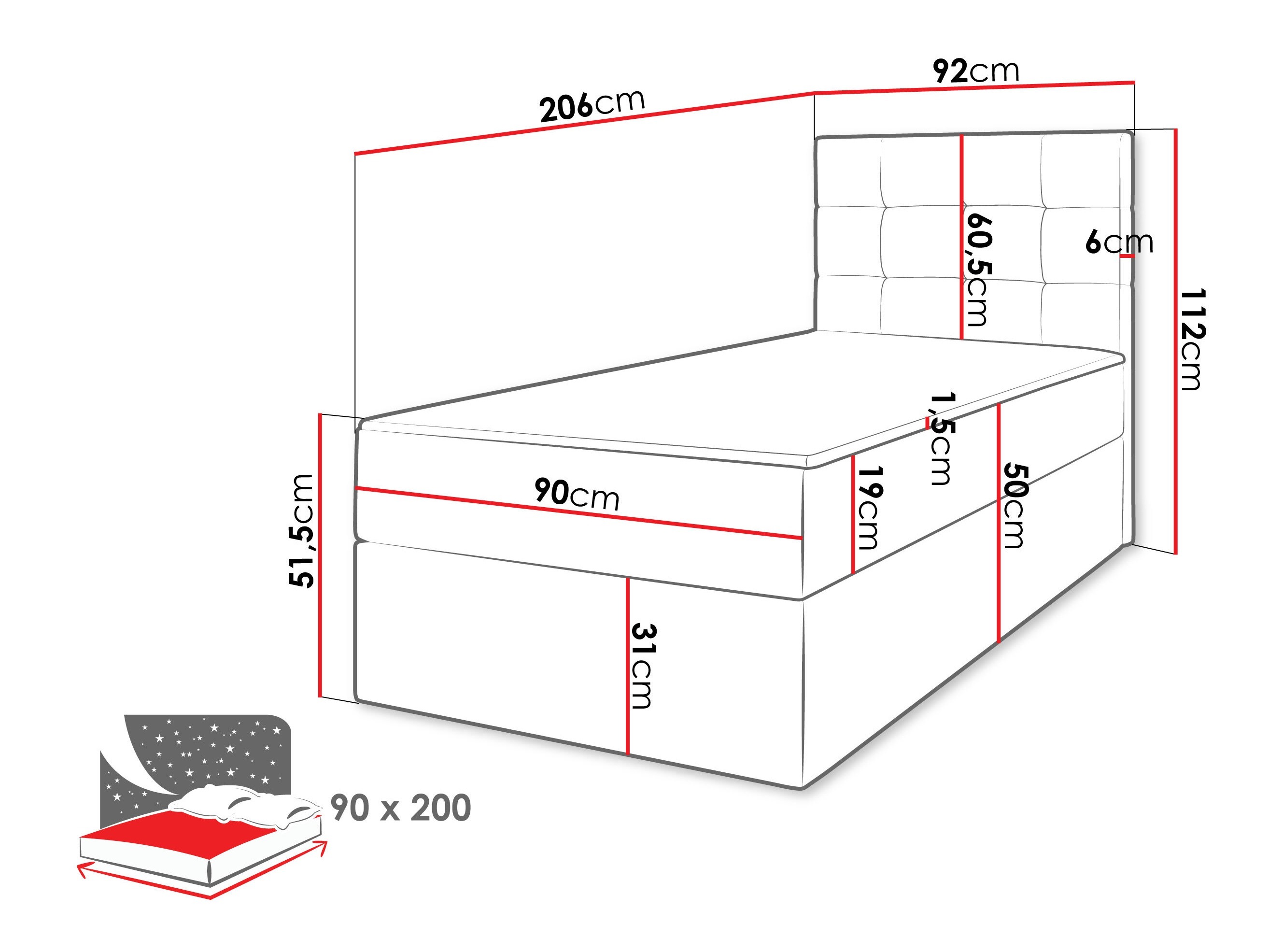 Kontinentālā gulta Comfivo Osculum II (Lambi 11)