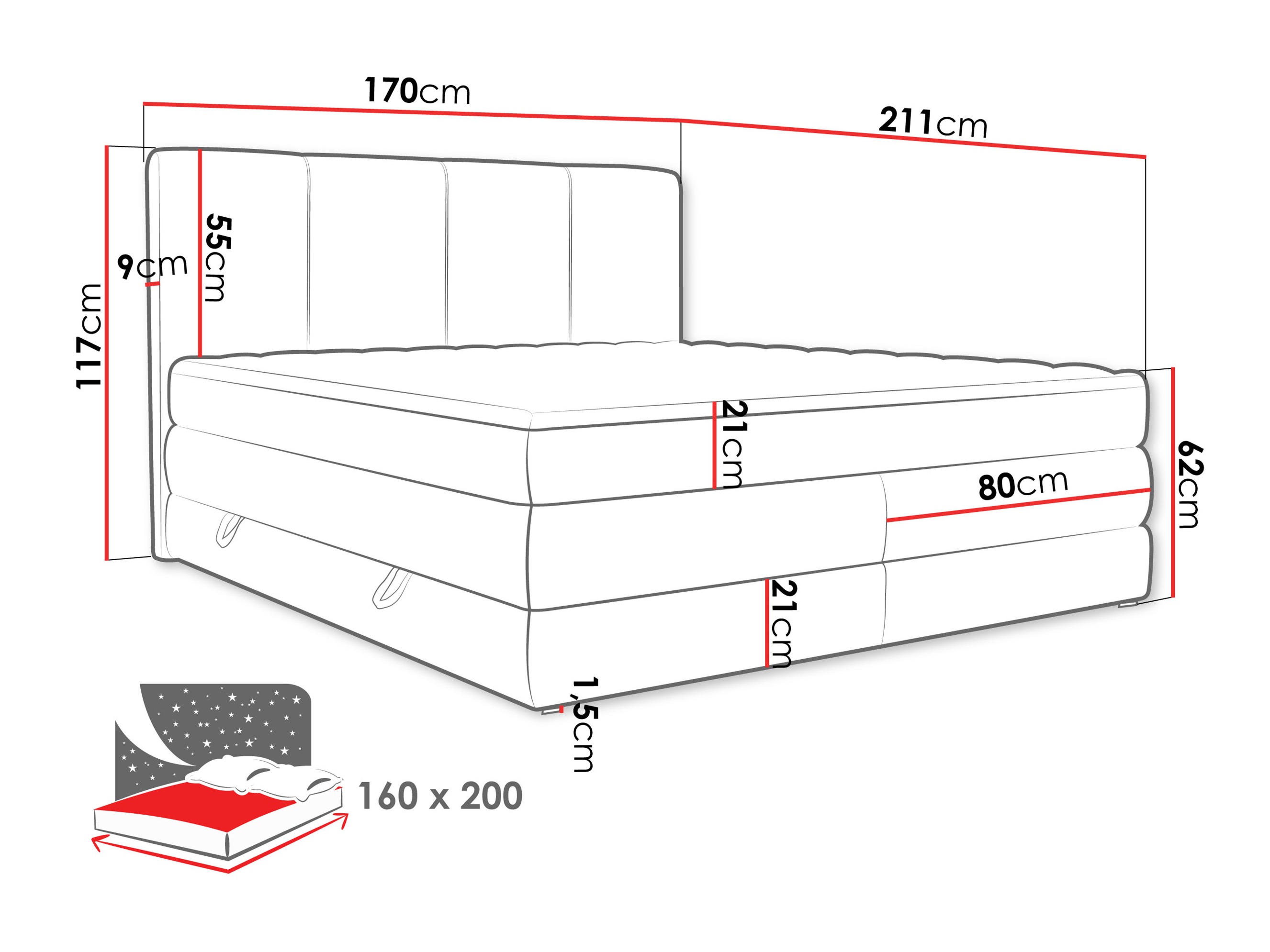 Kontinentālā gulta ComfiDream Caelion (Onega 18)