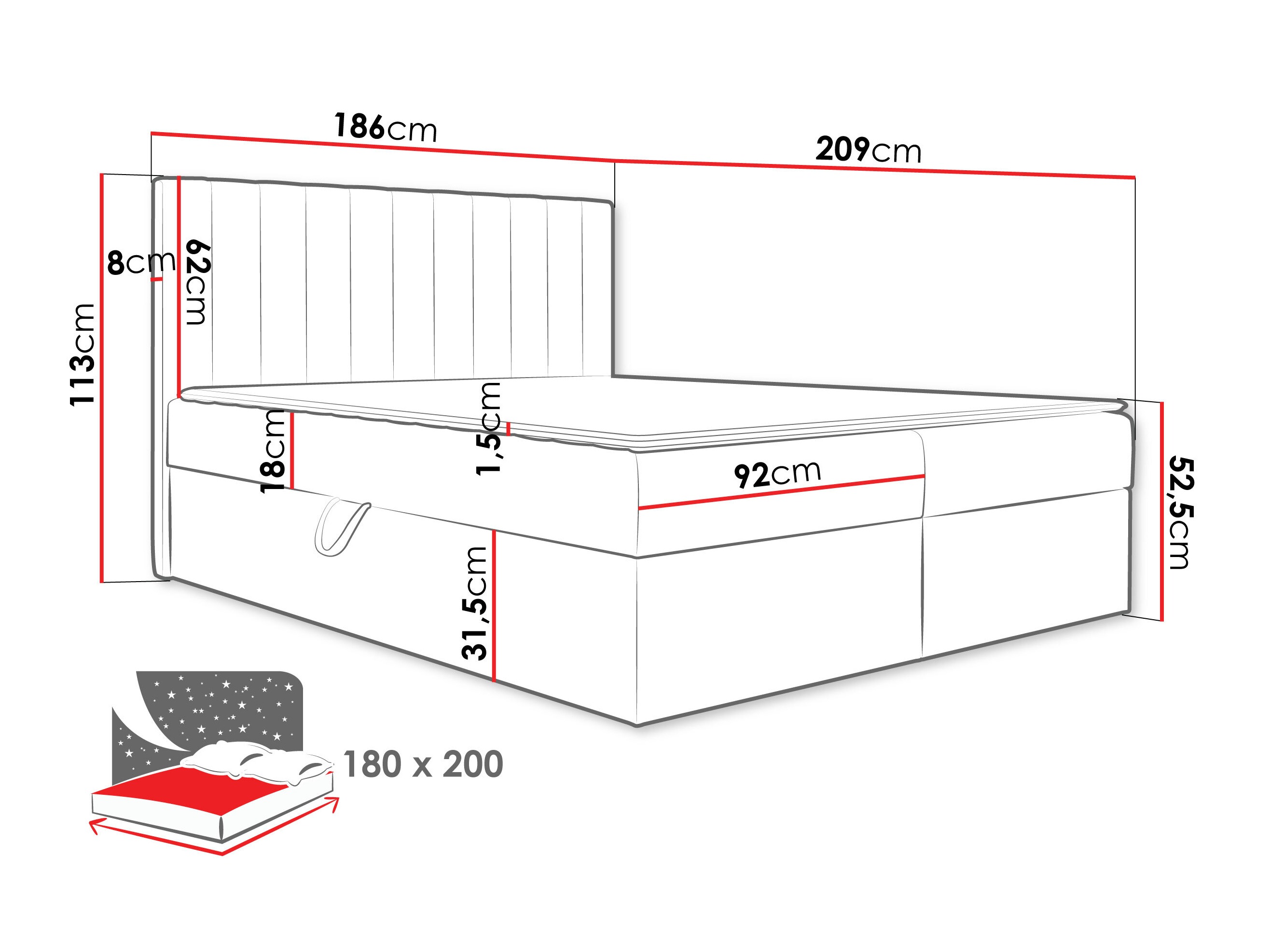 Kontinentālā gulta Garland 100 (Lima 46)