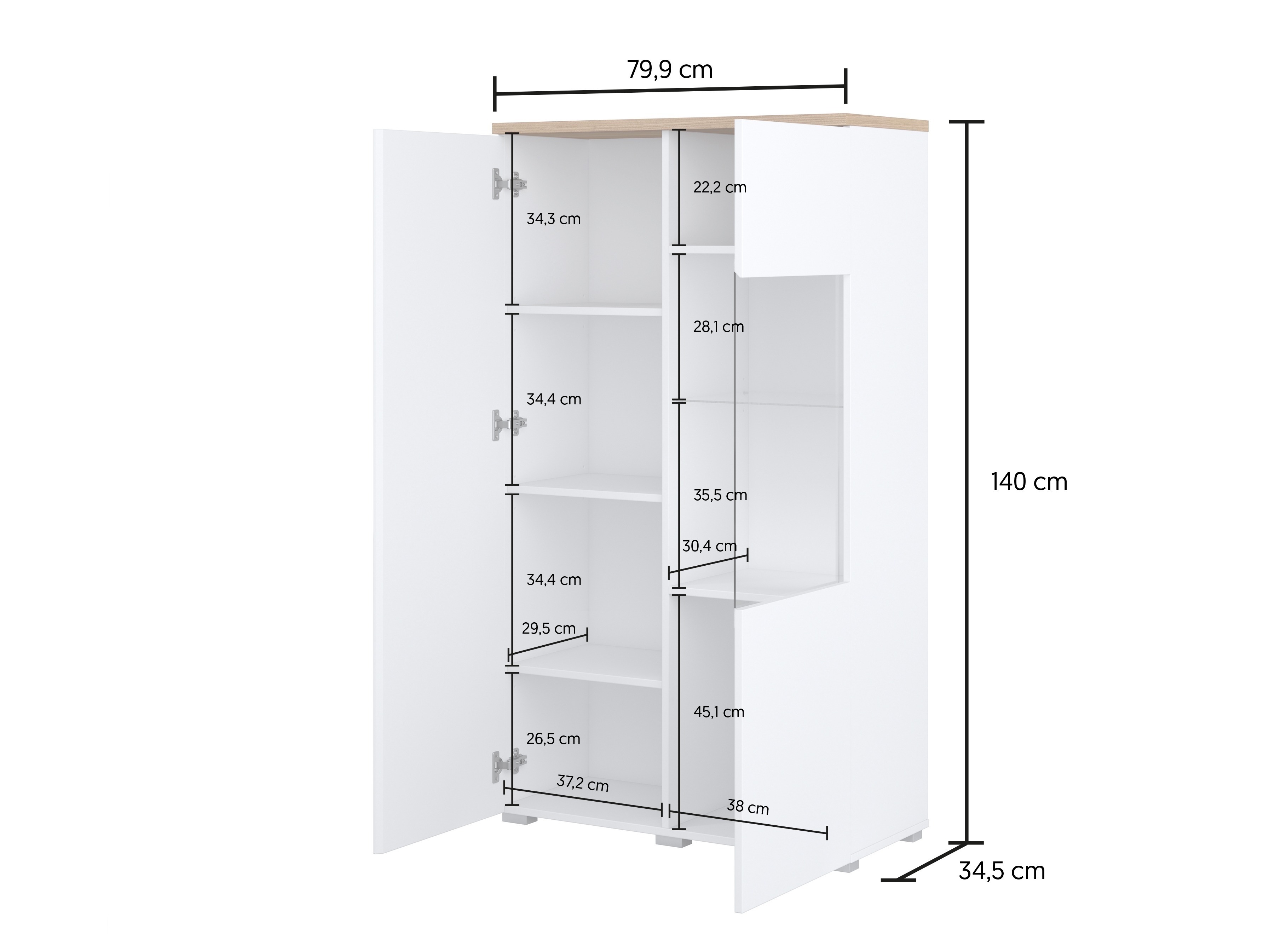 Plaukts Baletu 108 (Melns + Ozols)