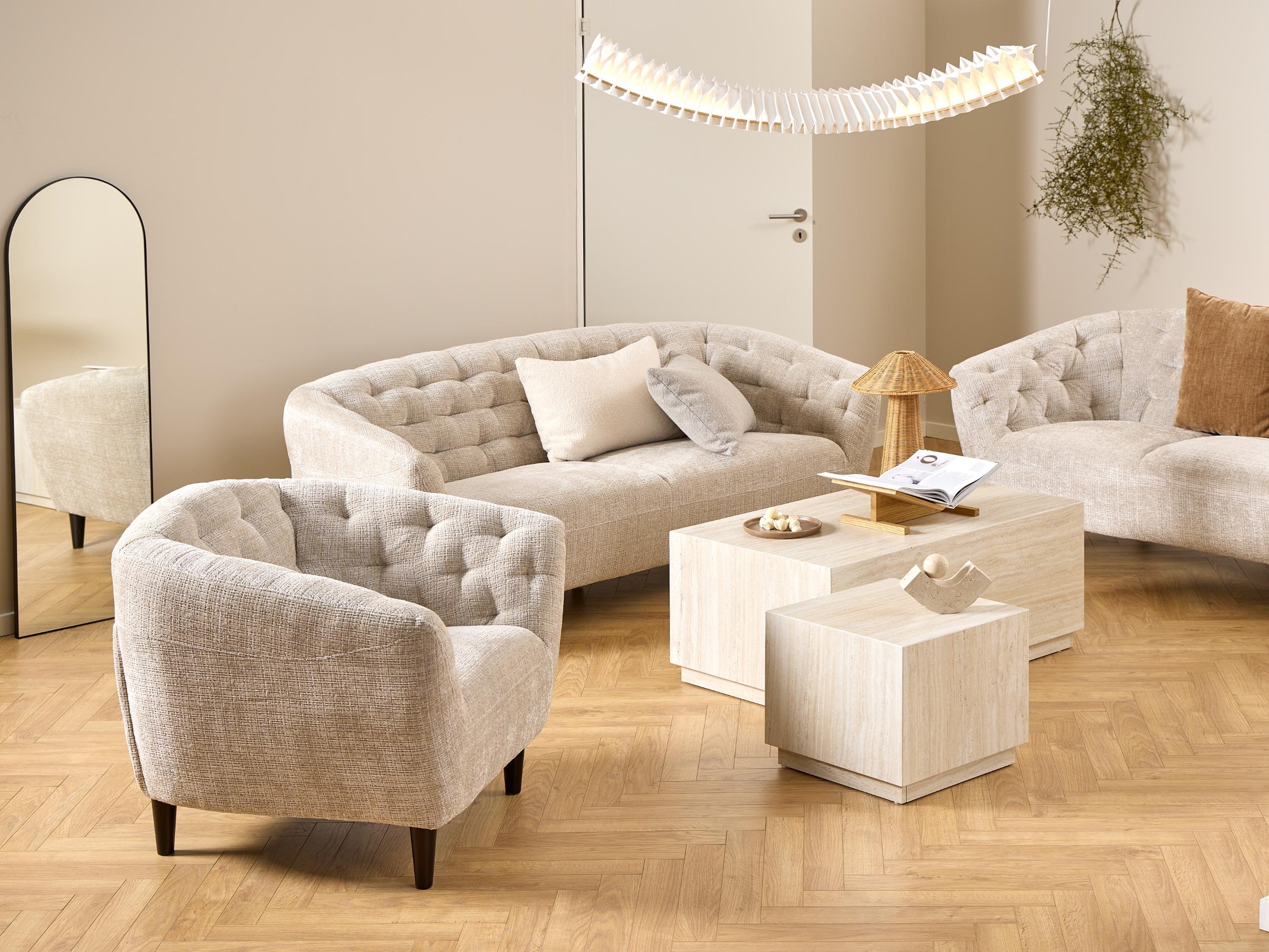 Chesterfield dīvāns Norsica 232 (Bēšs)