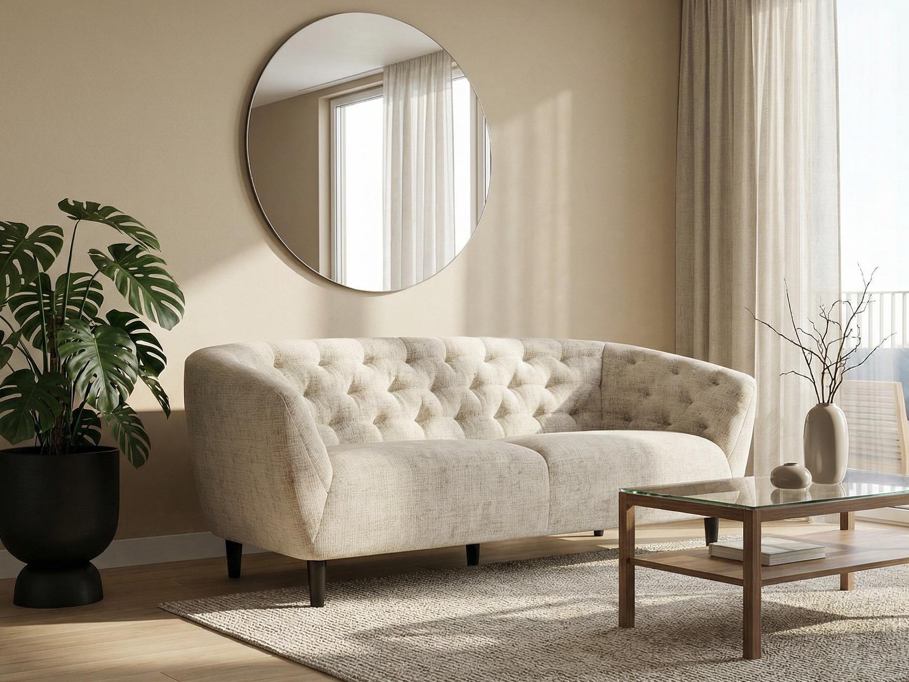 Chesterfield dīvāns Norsica 232 (Bēšs)