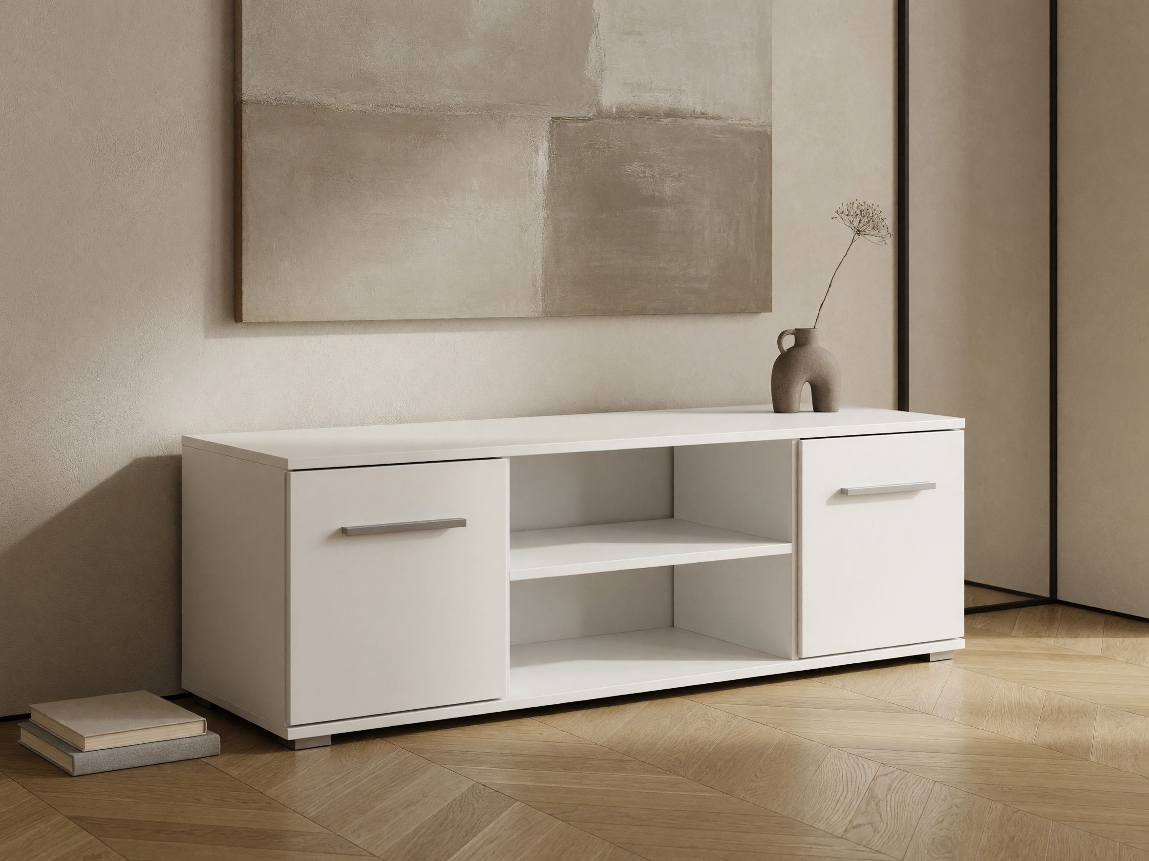 TV galds Cirveso 109 (Balts + Glancēts balts)