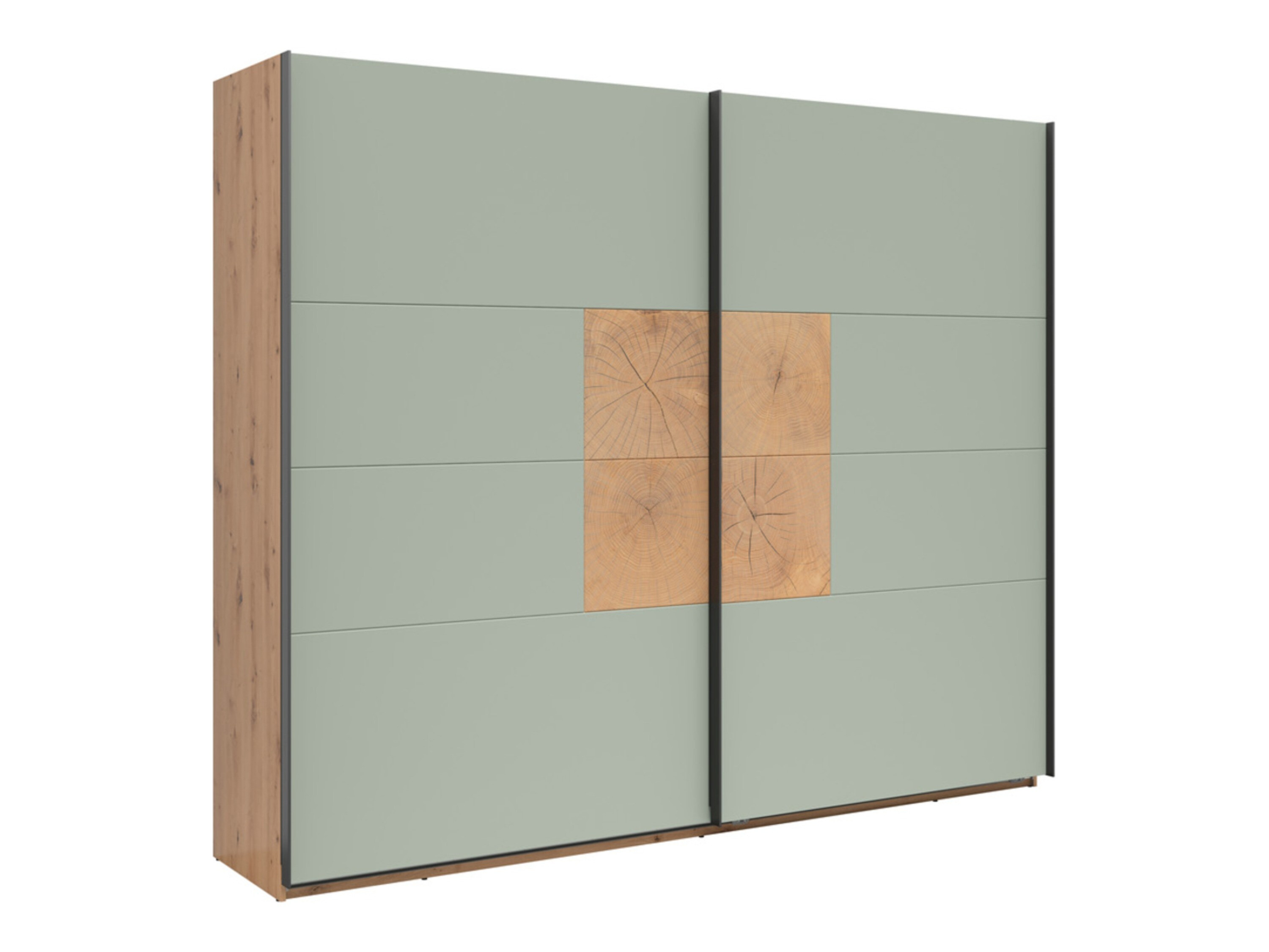 Skapis Livcali 103 (Zaļš + Artisan ozols)