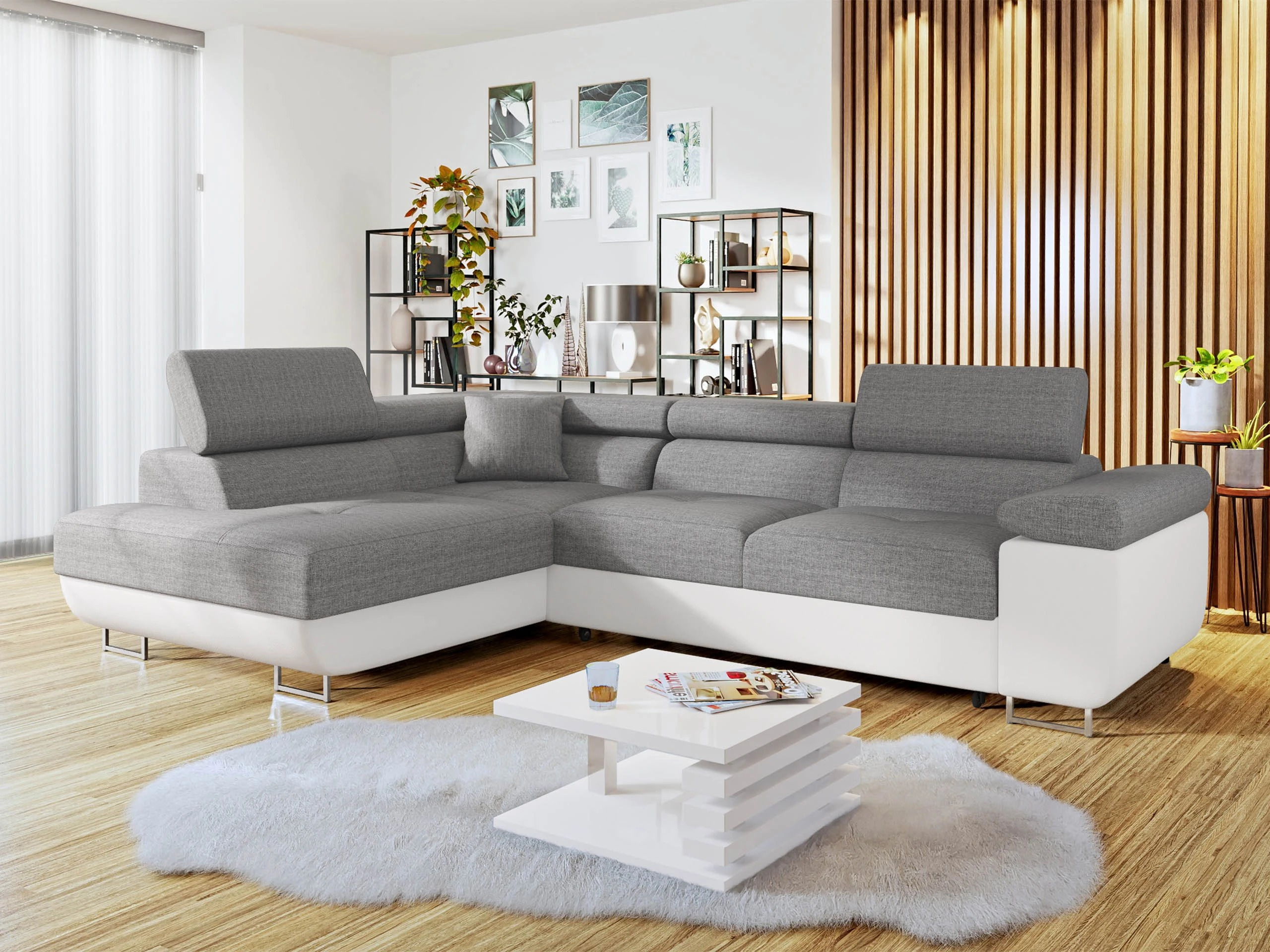 Stūra dīvāns Comfivo Vinetum (Soft 017 + Lux 05)