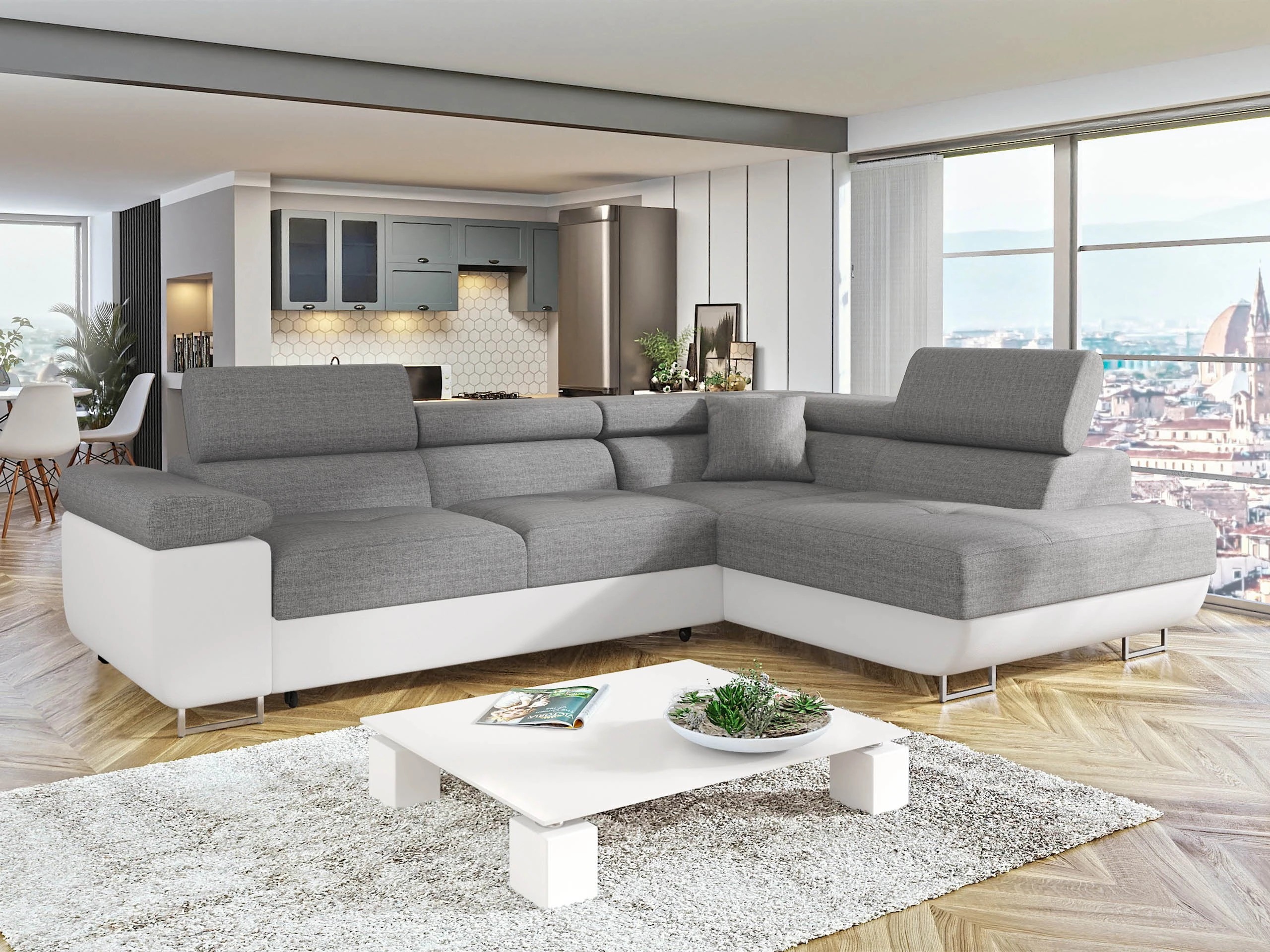 Stūra dīvāns Comfivo Vinetum (Soft 017 + Lux 05)