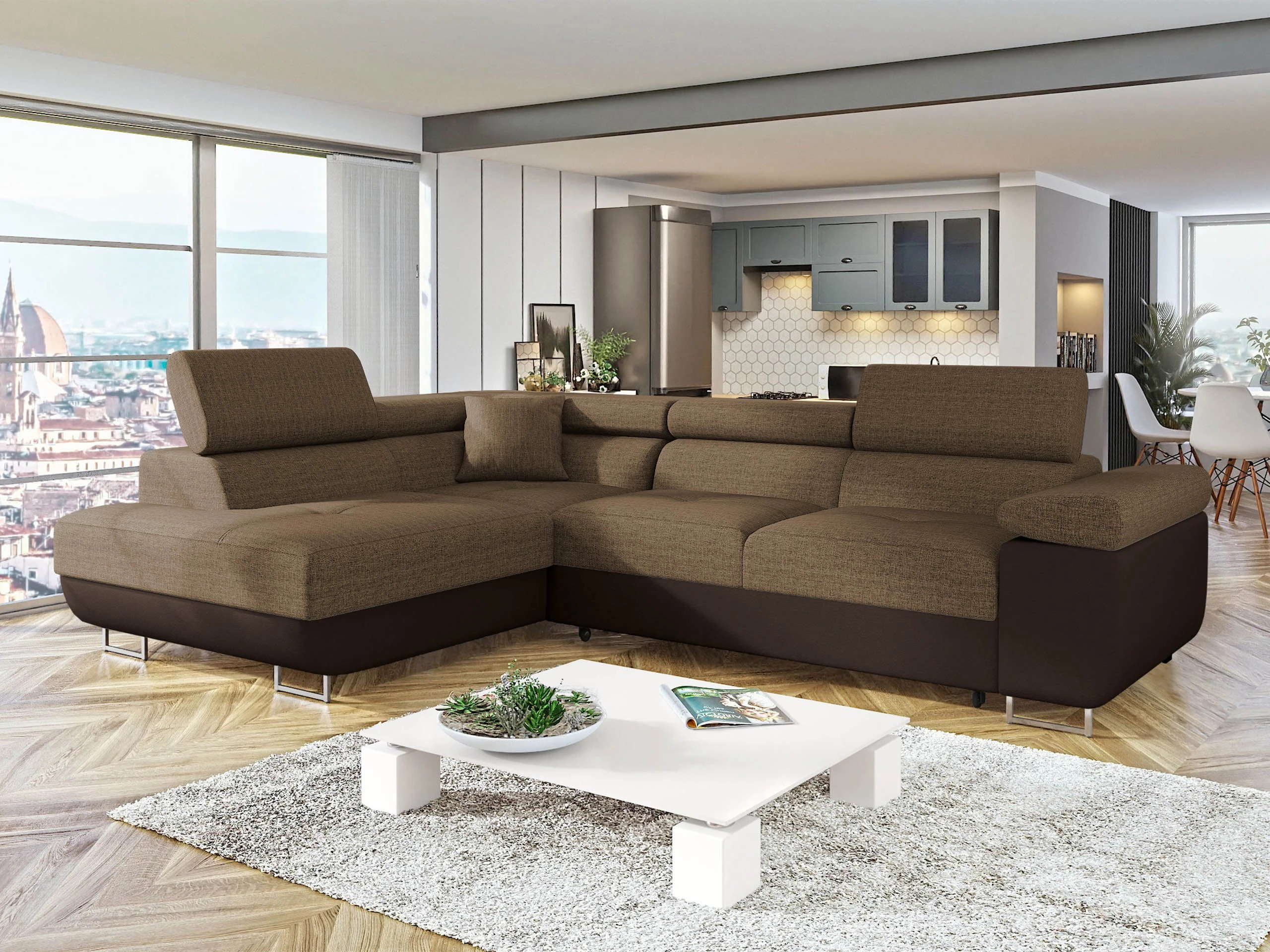 Stūra dīvāns Comfivo Vinetum (Soft 066 + Lux 03)