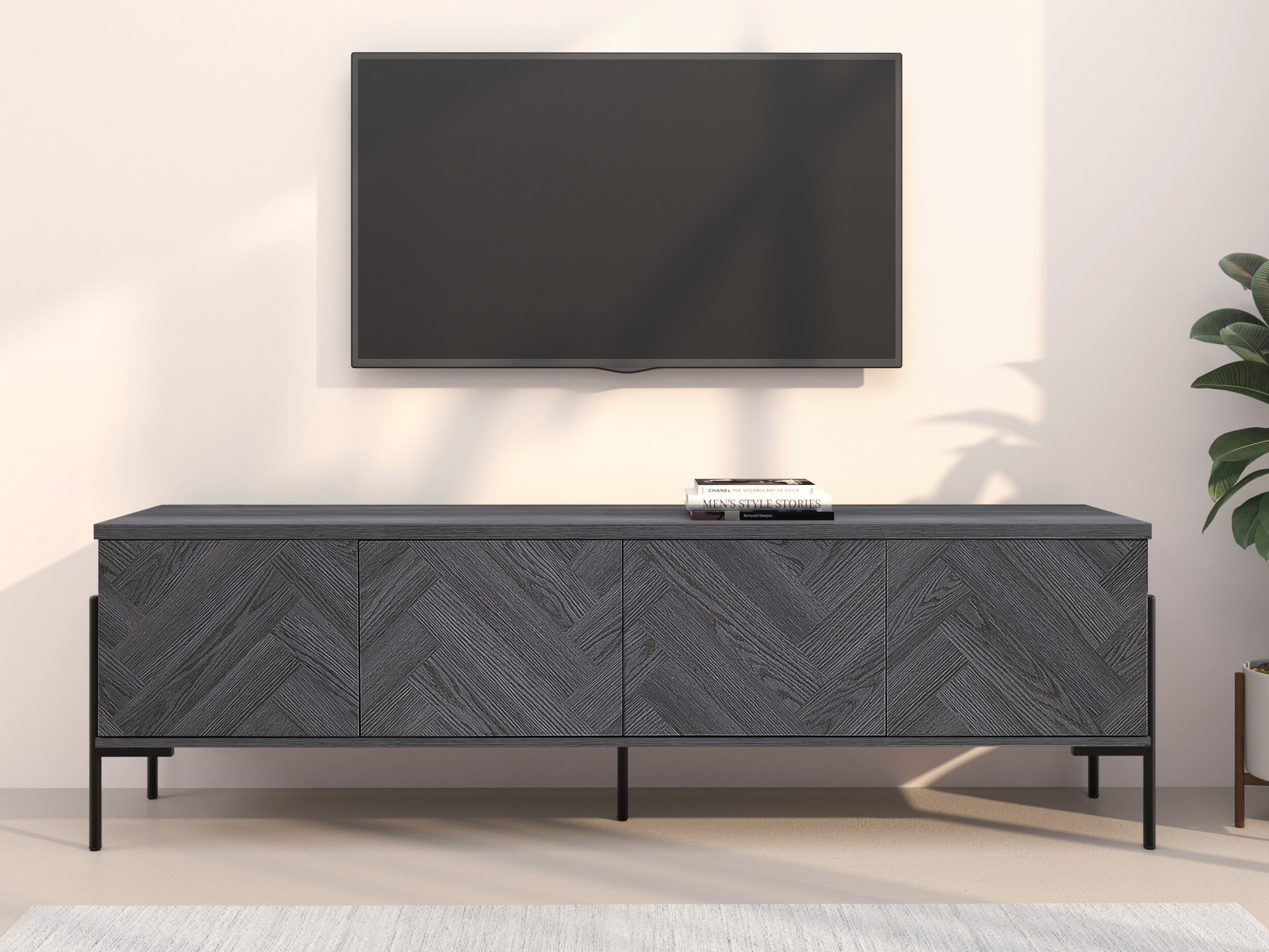 TV galds Denton 1525 (Pelēks ozols)