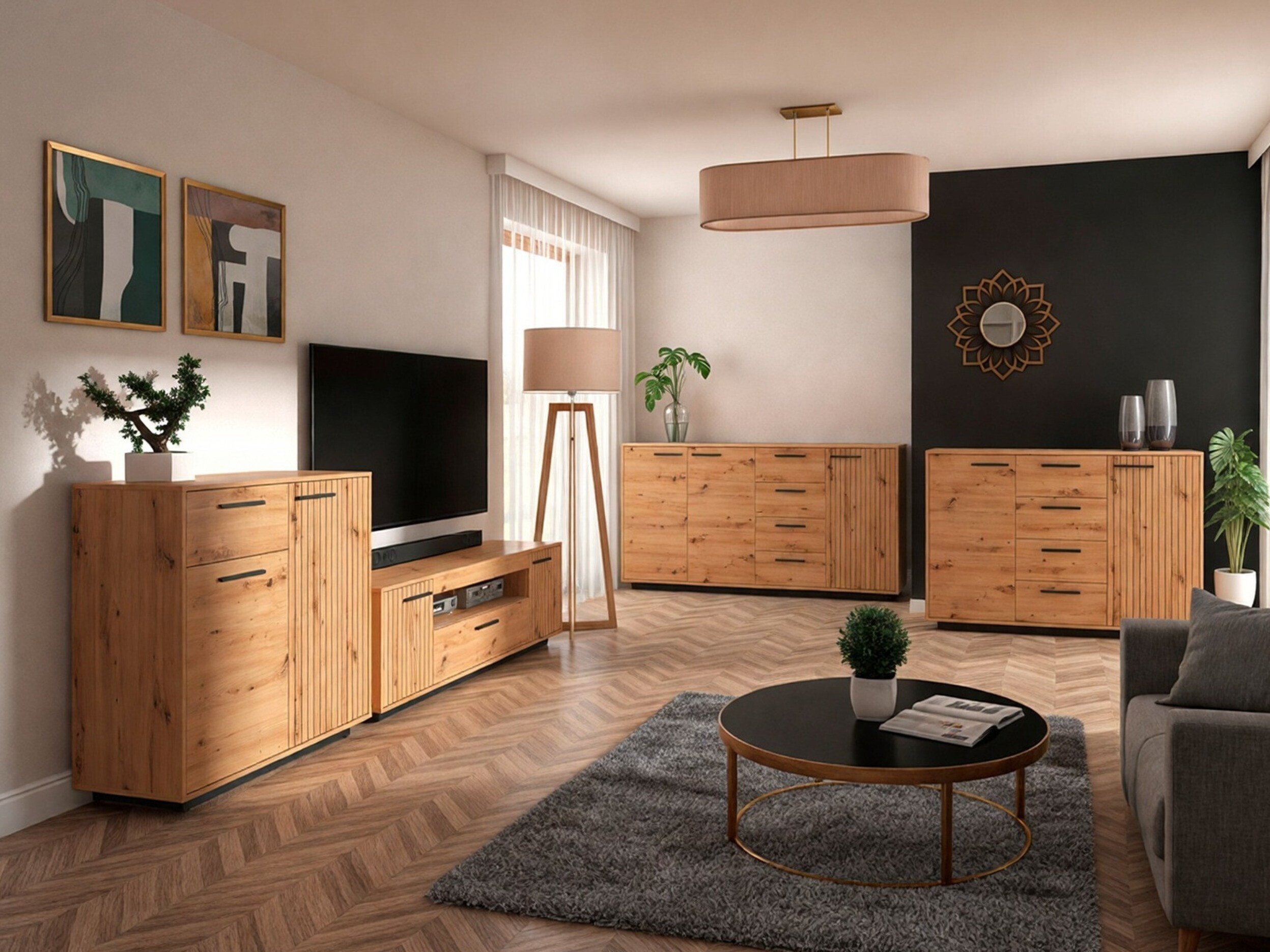TV galds Melvelo 103 (Artisan ozols)