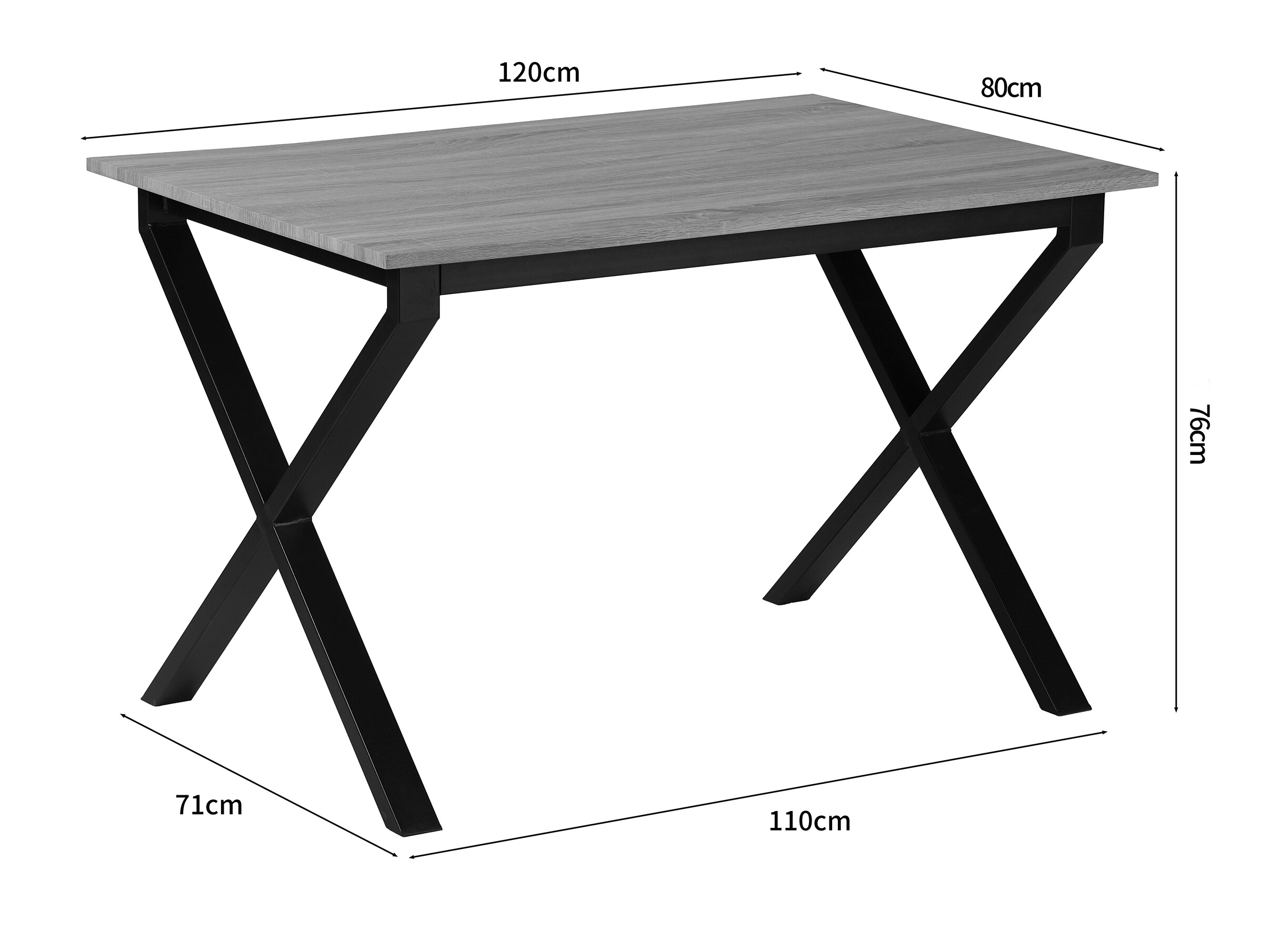 Galds Denton 1554 (Melns + Ozols)