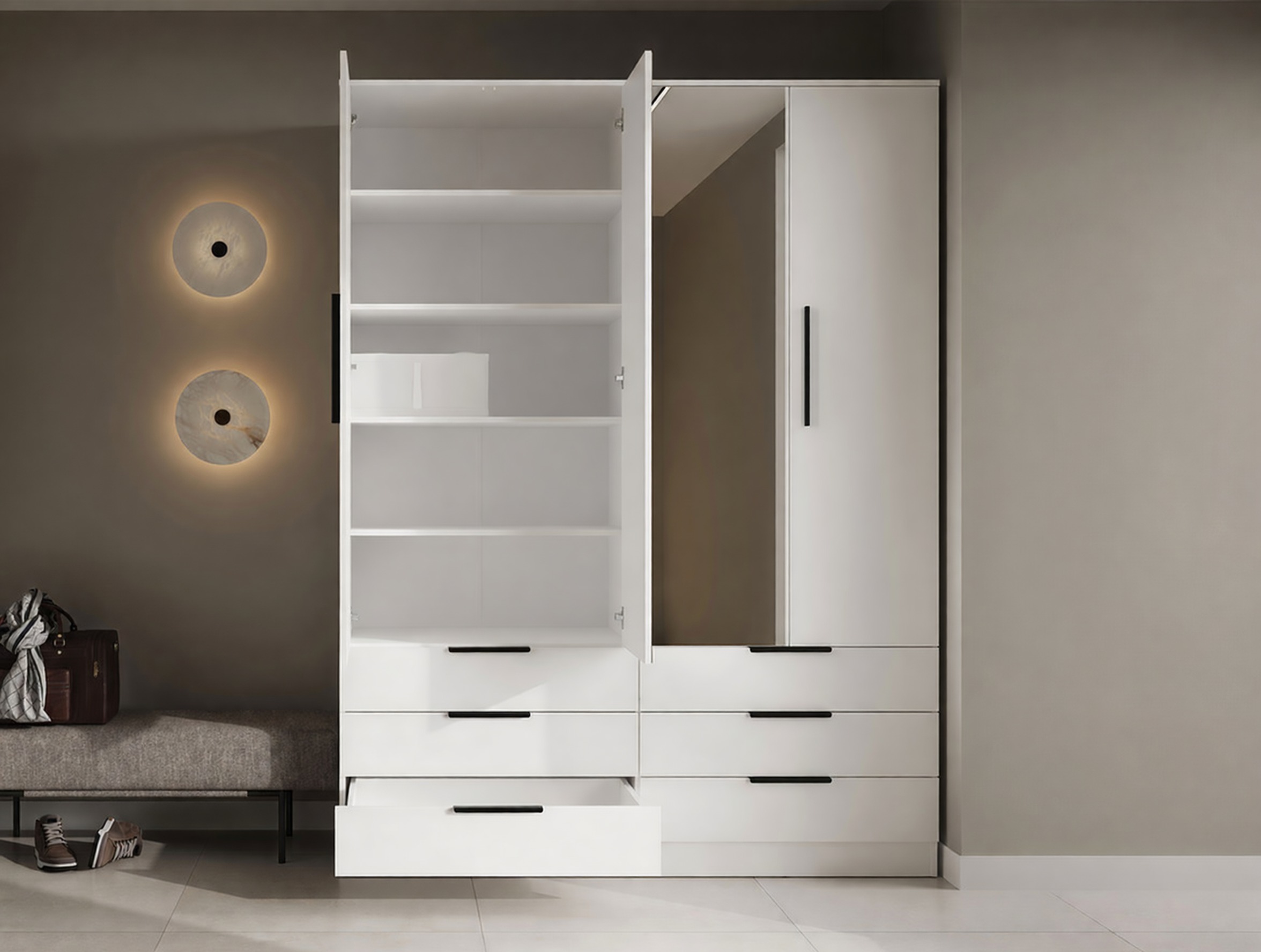 Skapis Fresno 182 (Balts)
