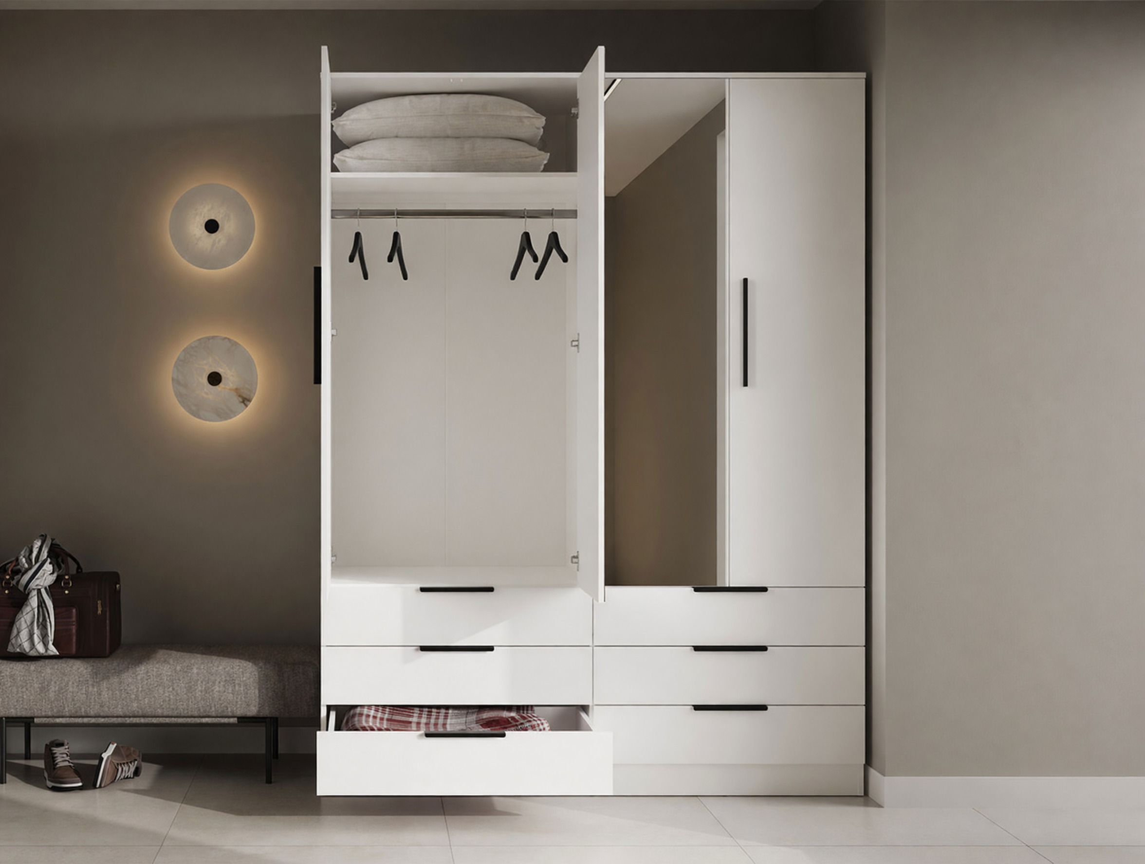 Skapis Fresno 182 (Balts)