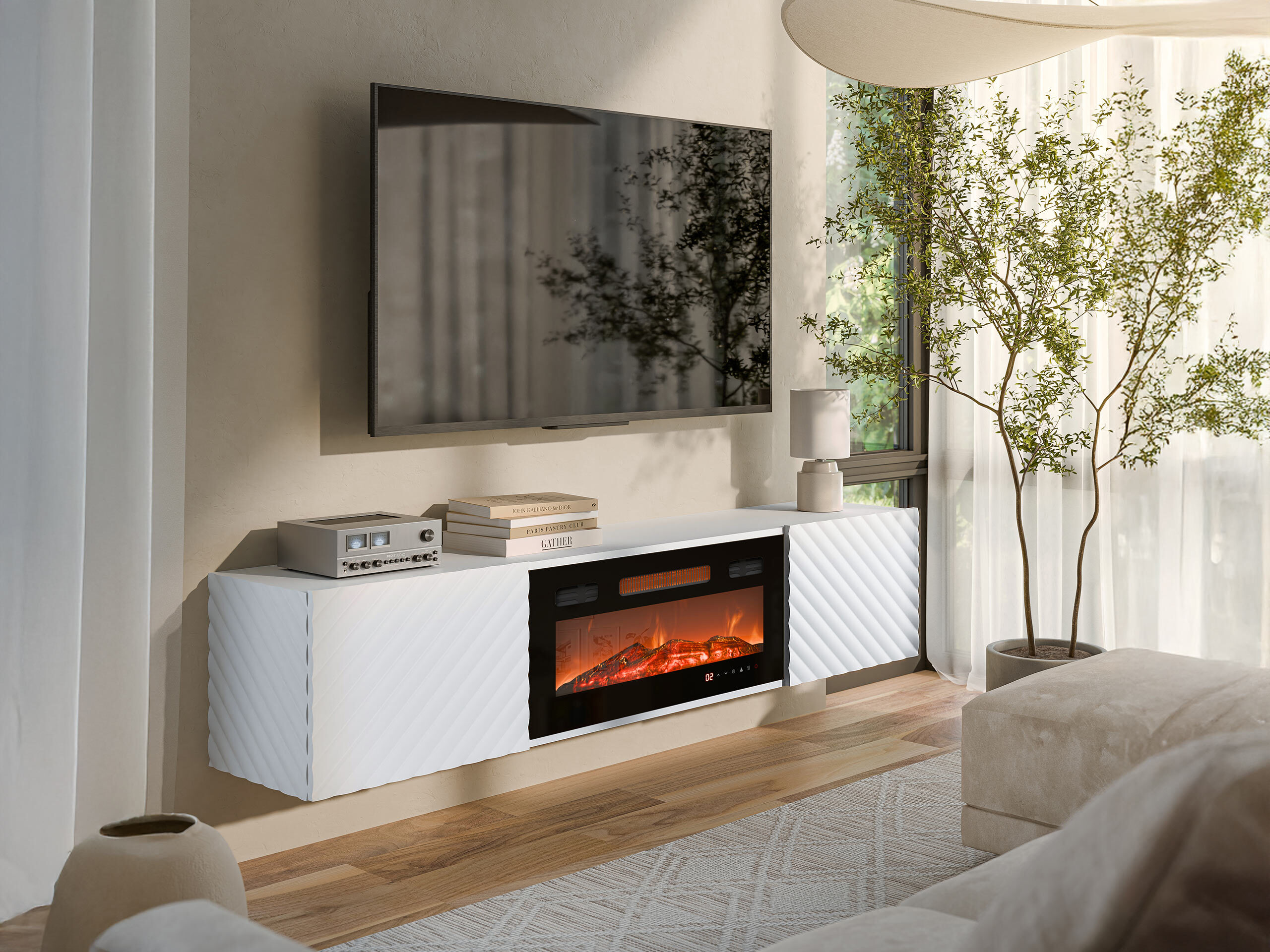 TV galds Charlotte 207 (Balts)