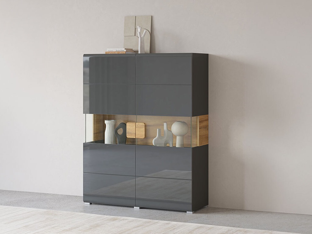 Plaukts Torsone 107 (Antracīts + Gloss antracīts + Grandson ozols)