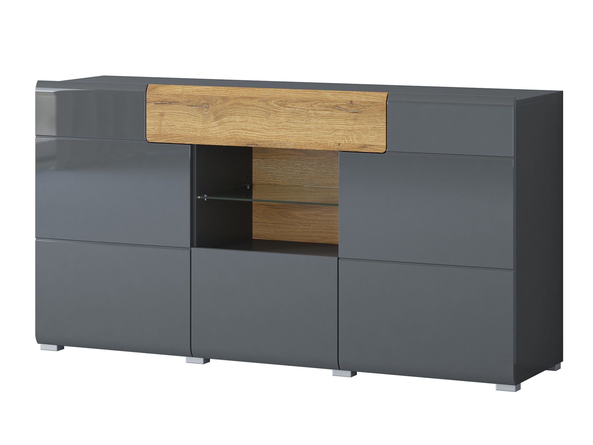Kumode Torsone 108 (Antracīts + Gloss antracīts + Grandson ozols)