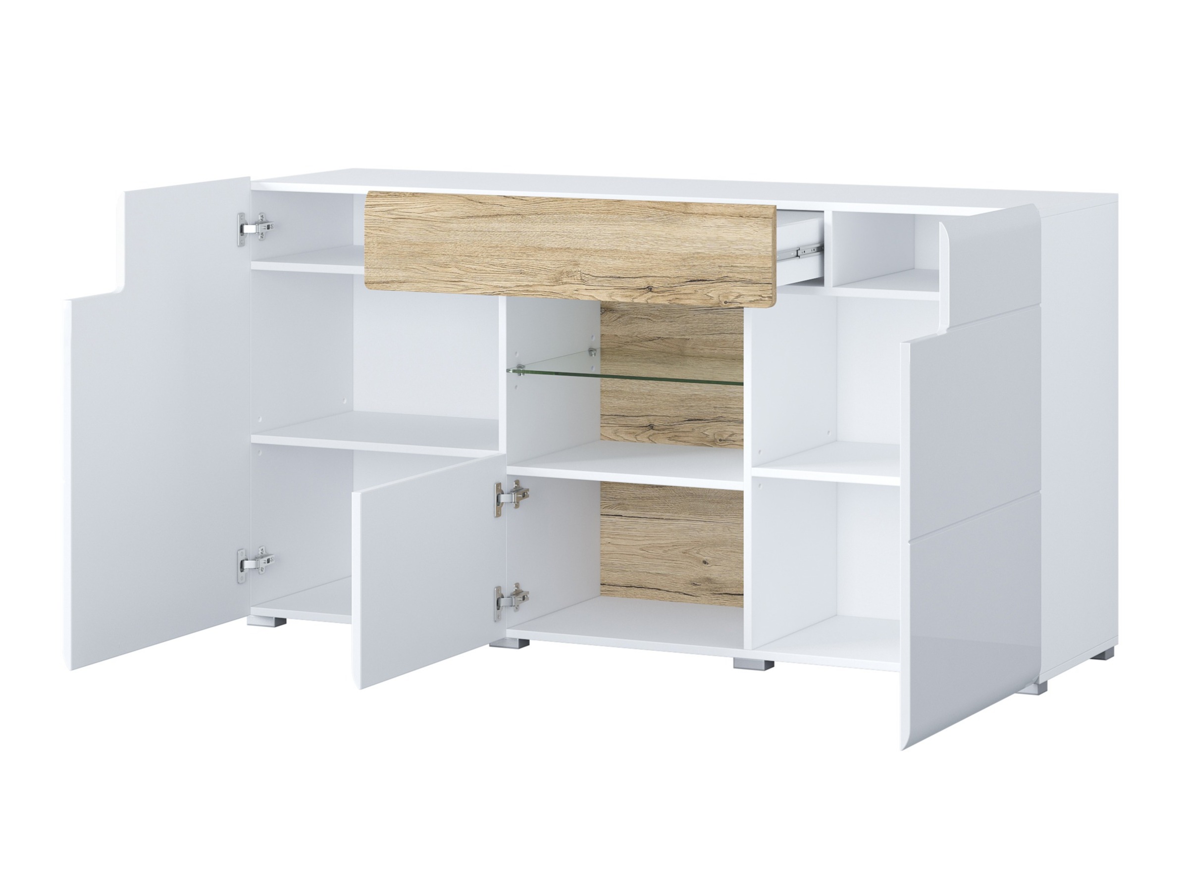 Kumode Torsone 108 (Balts + Glancēts balts + Sanremo ozols)