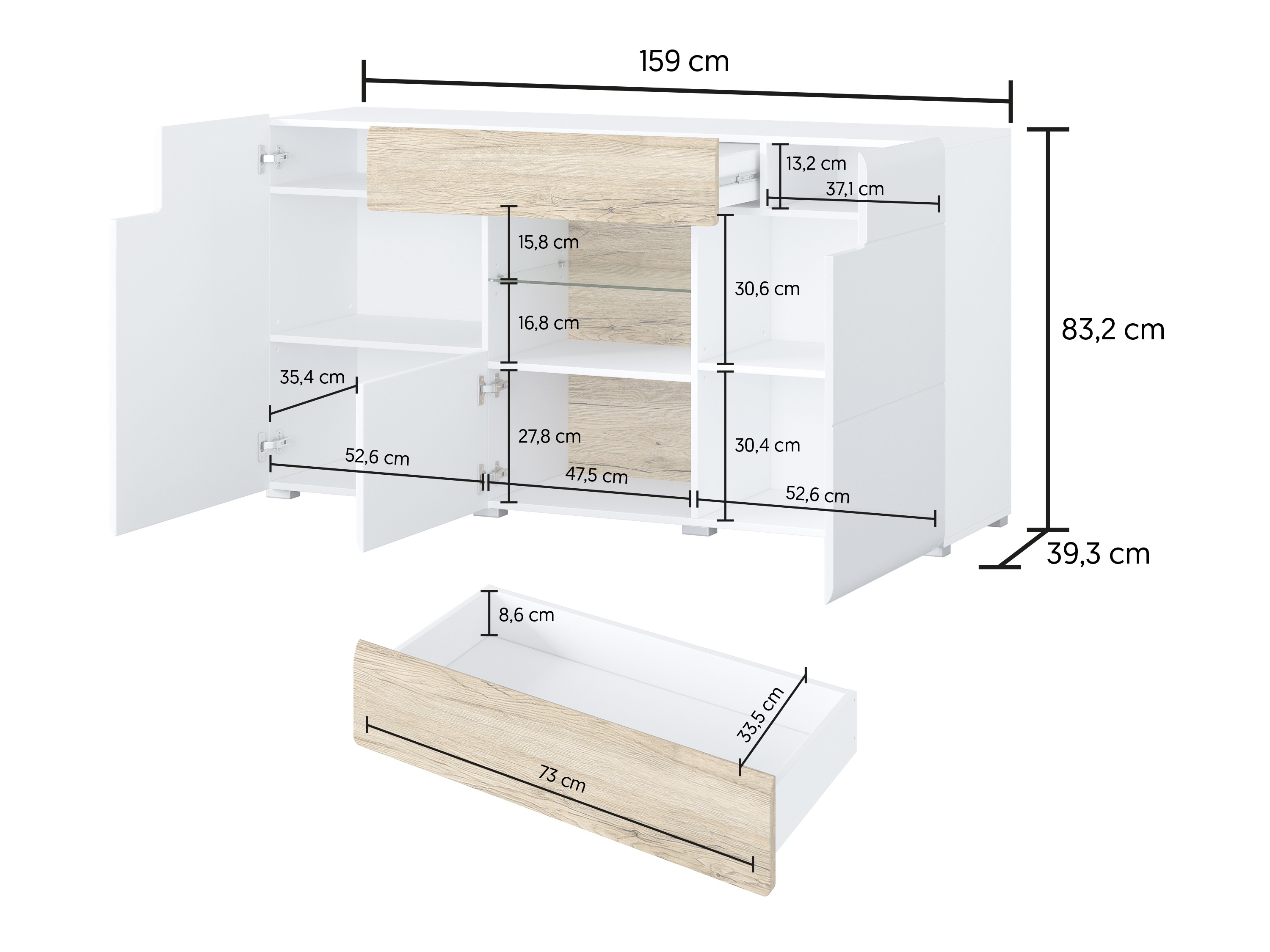 Kumode Torsone 108 (Balts + Glancēts balts)