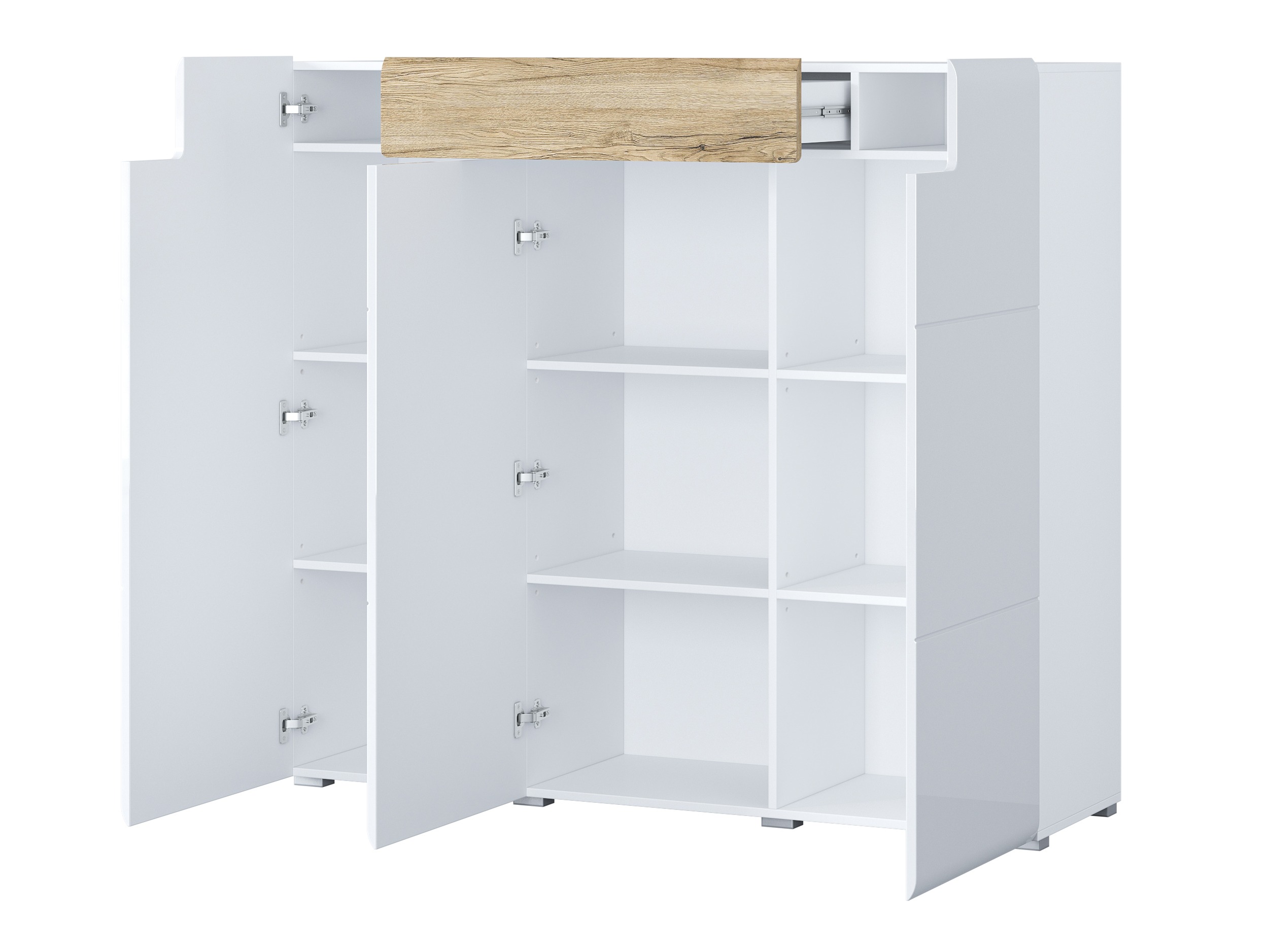 Kumode Torsone 112 (Balts + Glancēts balts + Sanremo ozols)