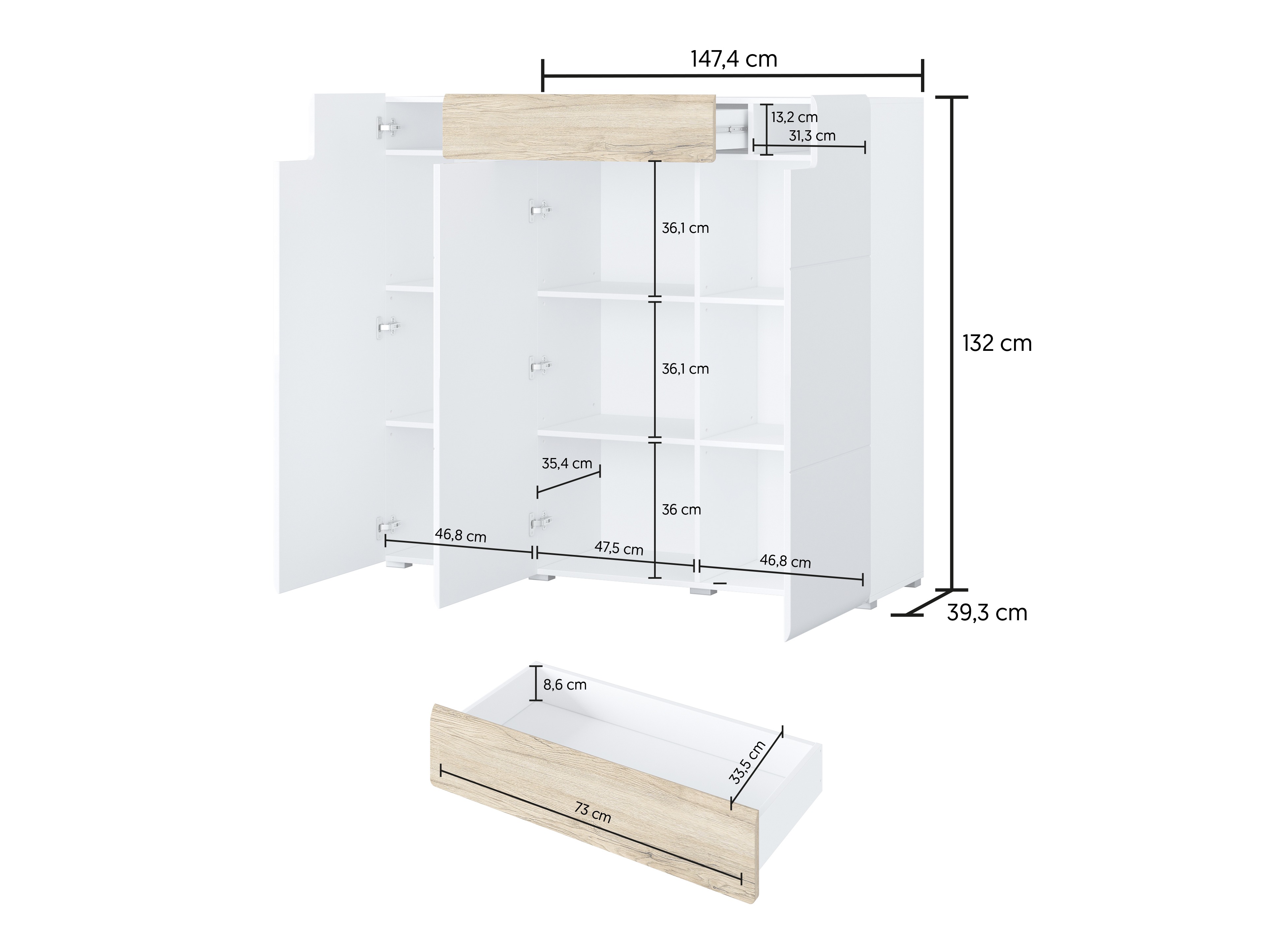 Kumode Torsone 112 (Balts + Glancēts balts)