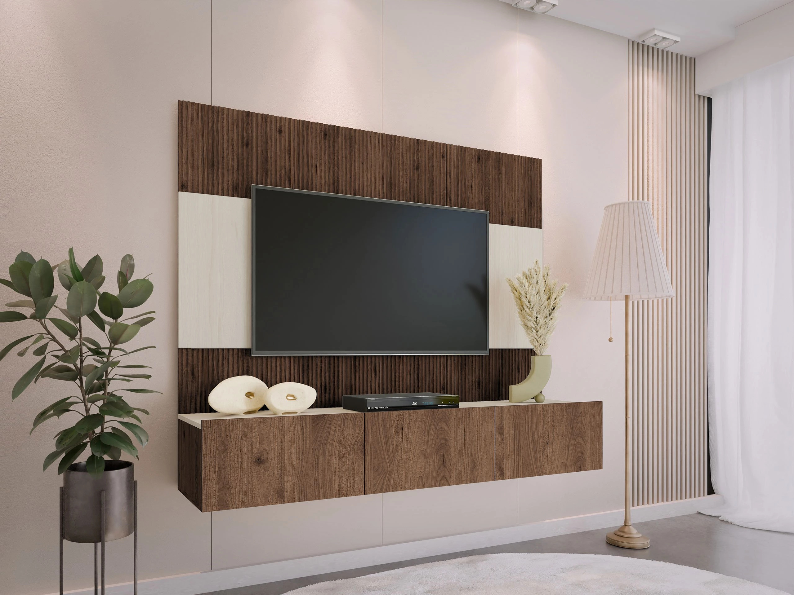 Viesistabas komplekts Comfivo Salix (Riekstkoks + Gaišs Travertine)
