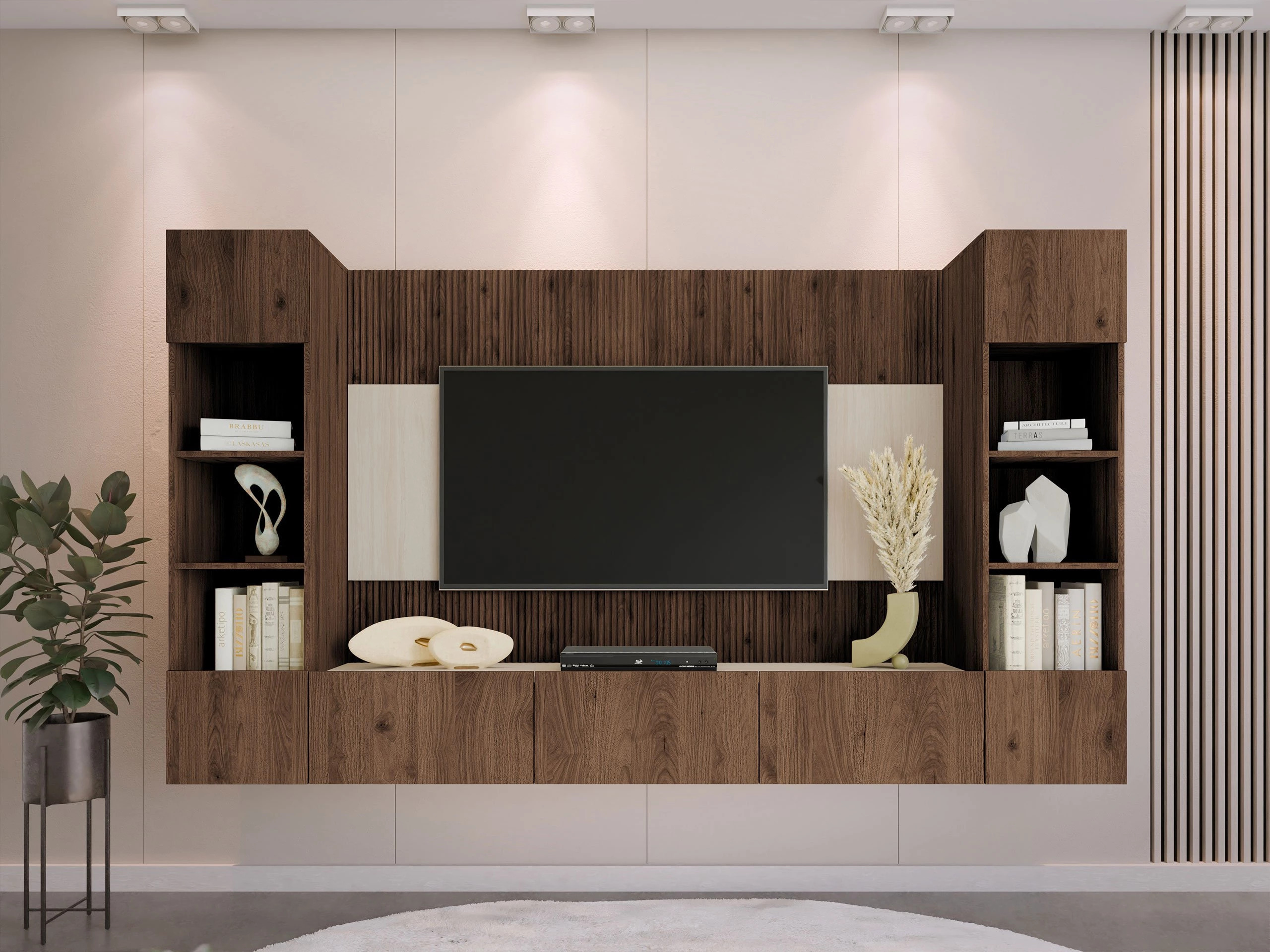 Viesistabas komplekts Comfivo Salix I (Riekstkoks + Gaišs Travertine)