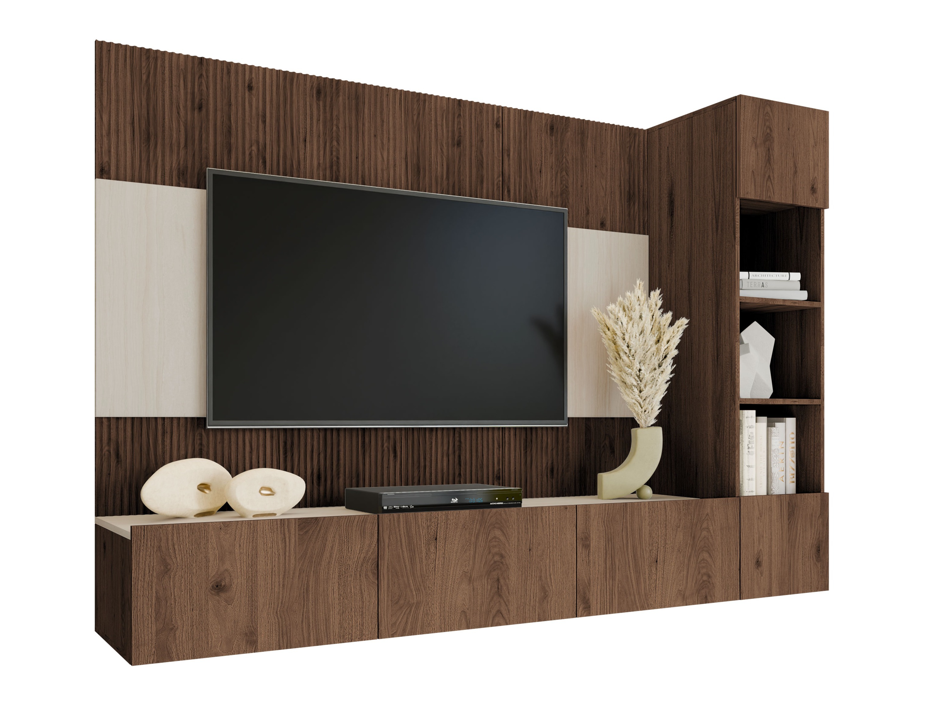Viesistabas komplekts Comfivo Salix II (Riekstkoks + Gaišs Travertine)