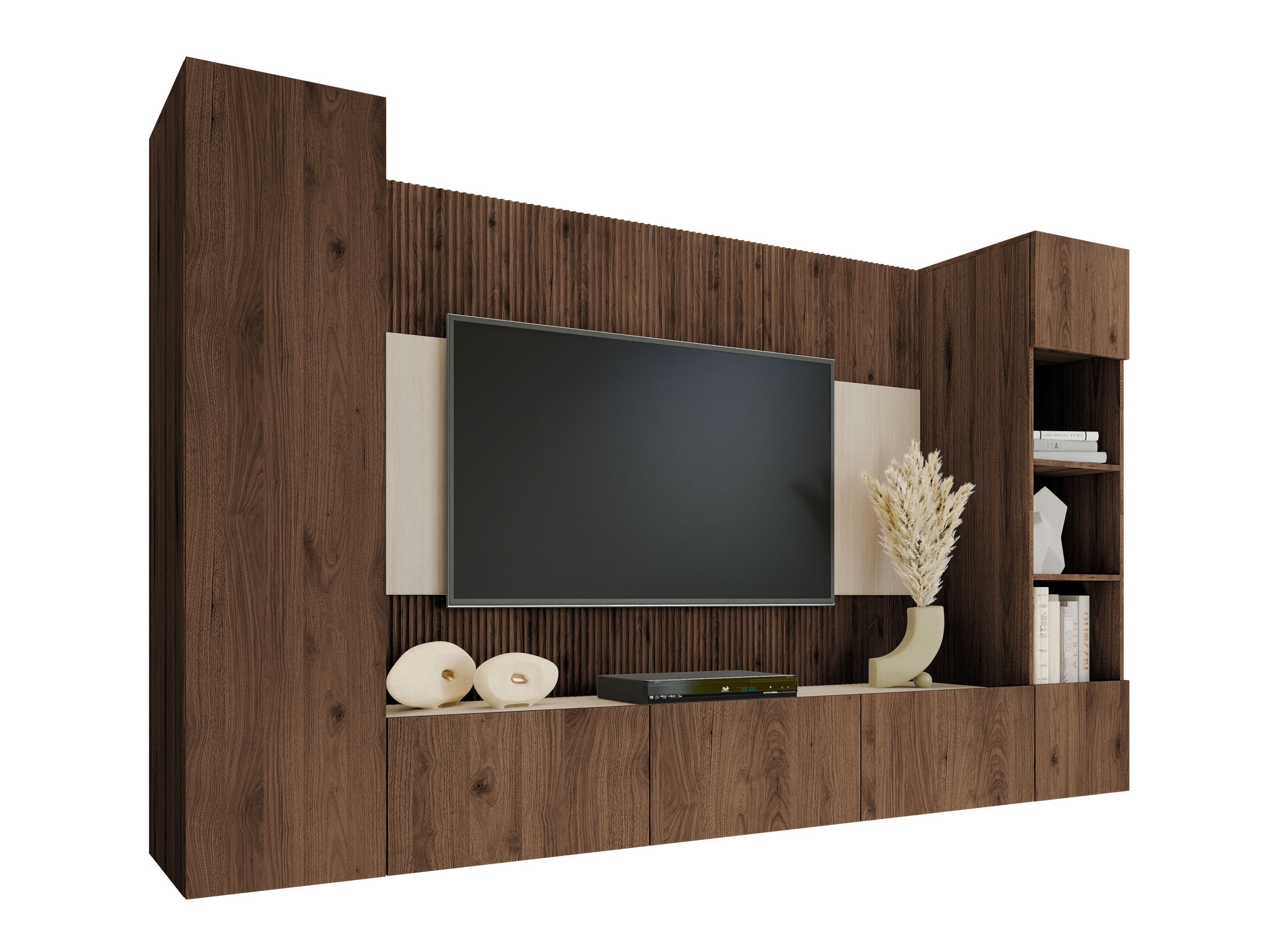 Viesistabas komplekts Comfivo Salix IV (Riekstkoks + Gaišs Travertine)