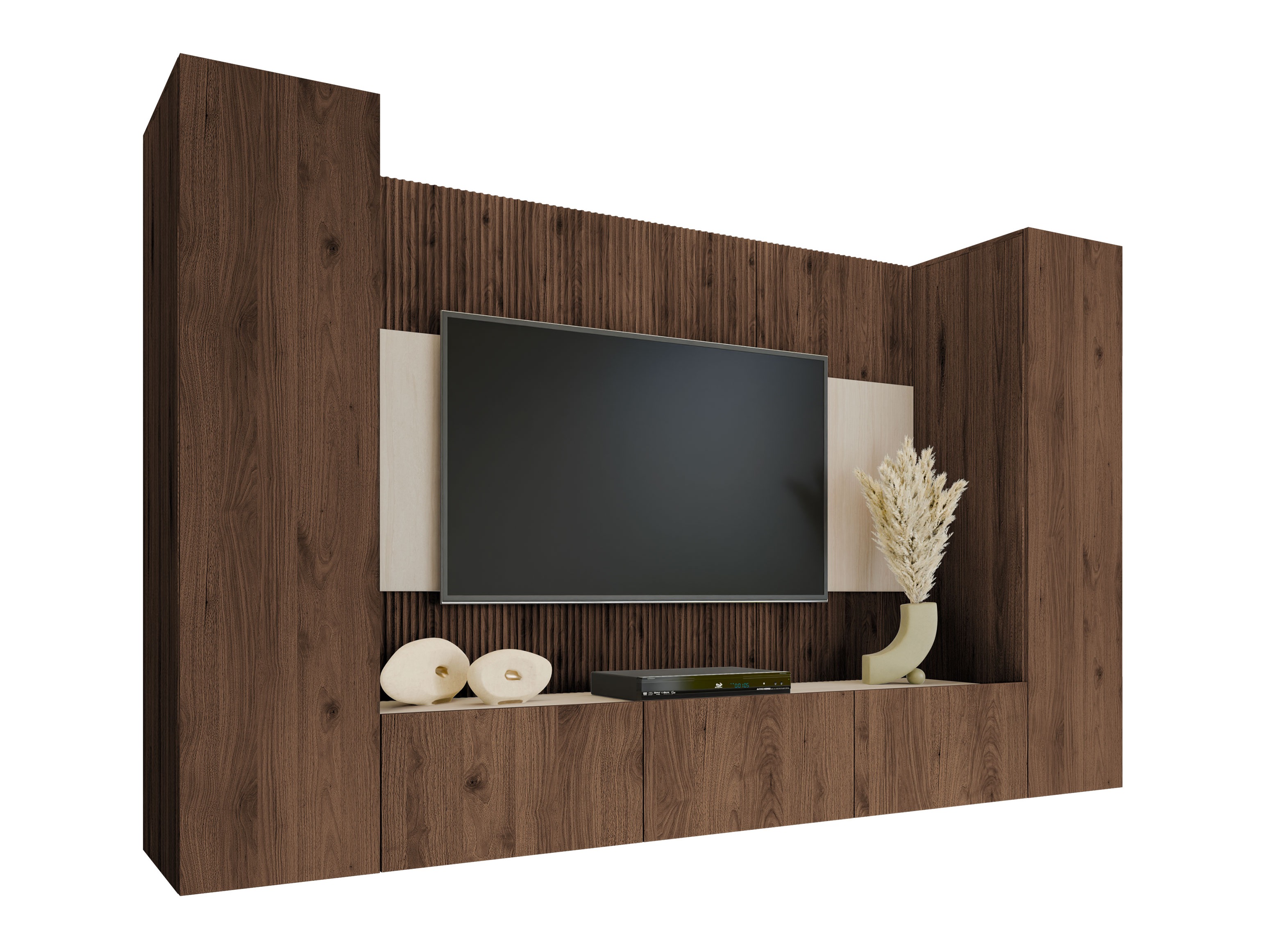 Viesistabas komplekts Comfivo Salix V (Riekstkoks + Gaišs Travertine)