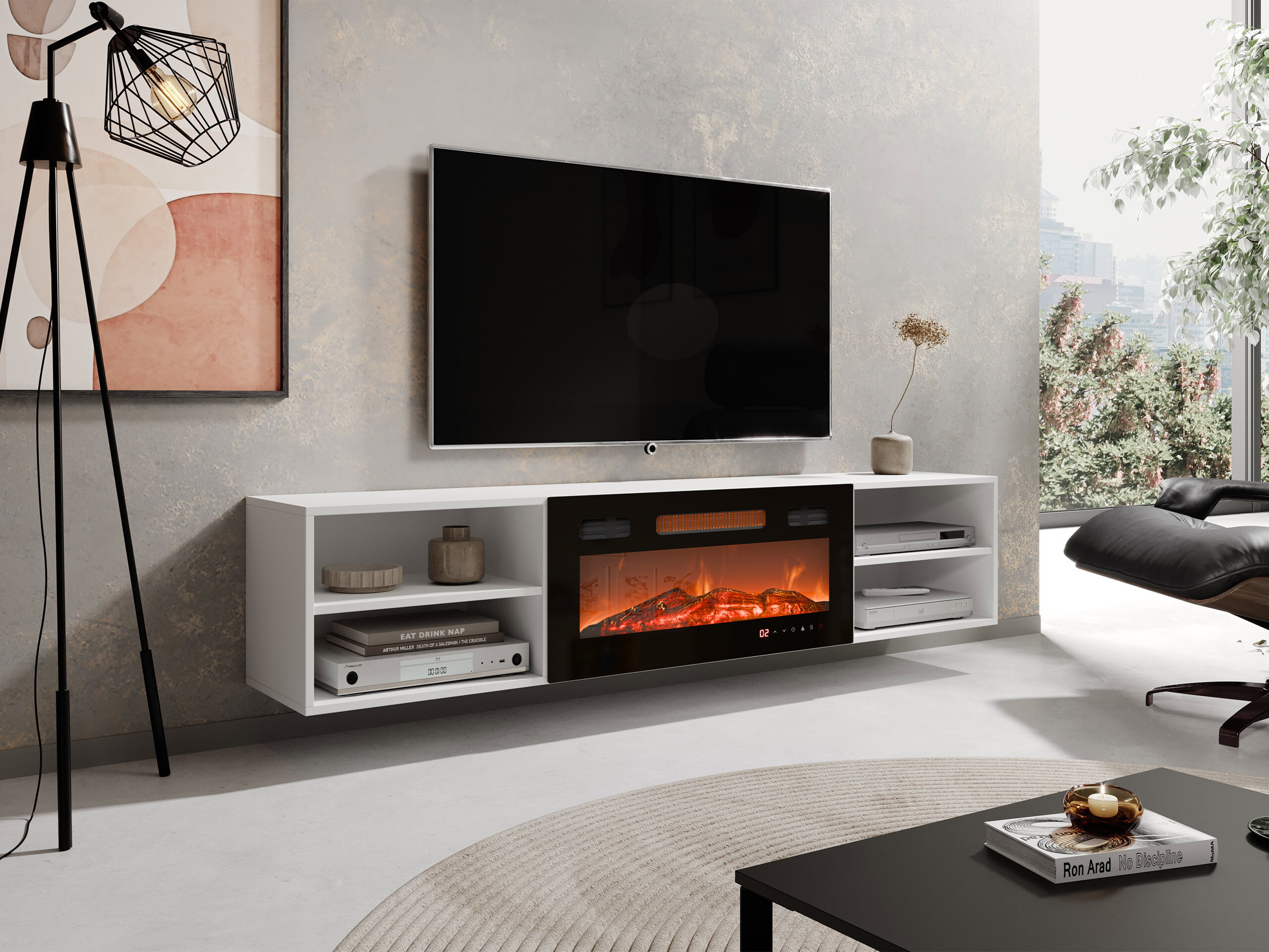 TV galds Charlotte 190 (Balts + Melns)