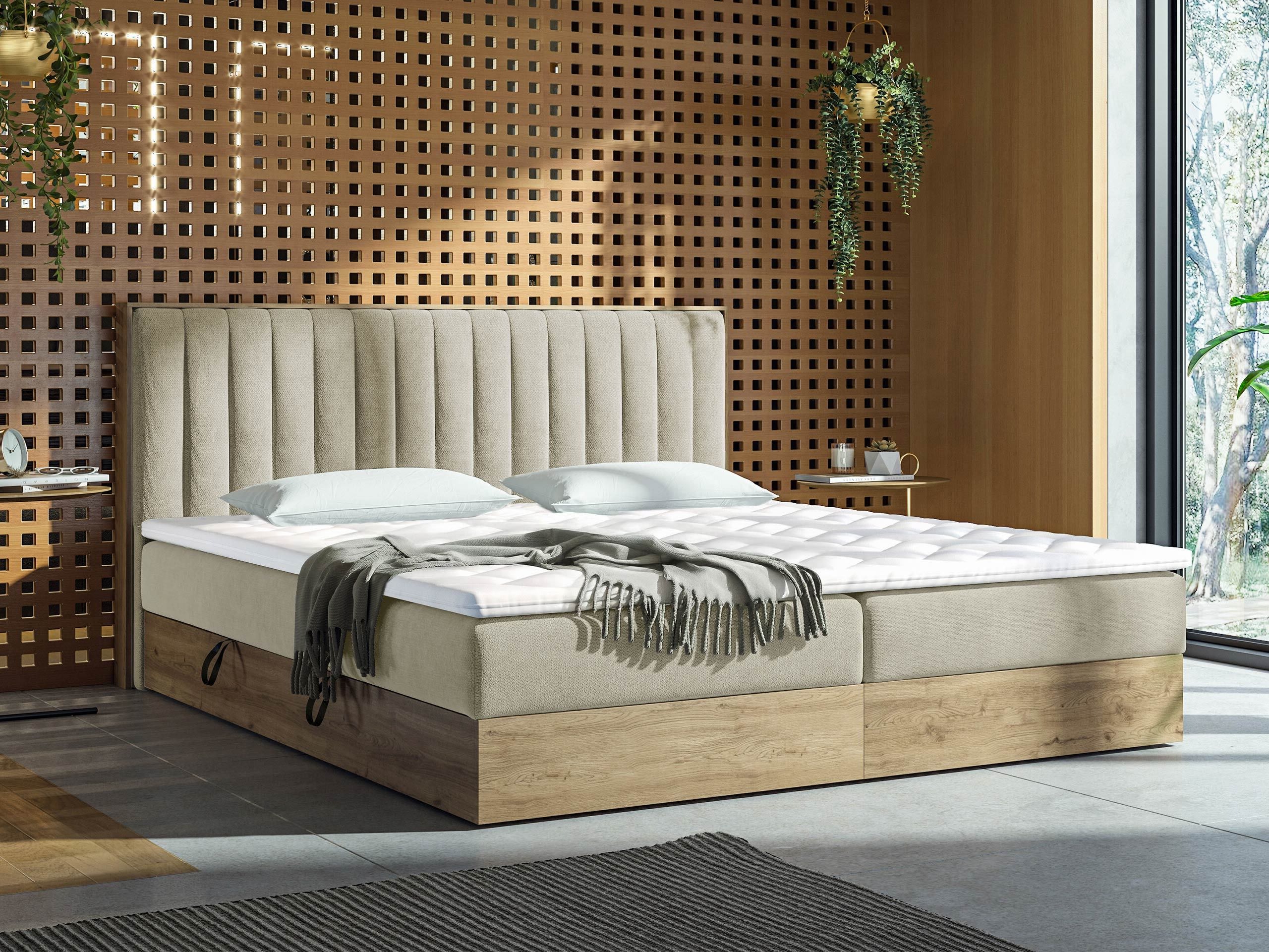 Kontinentālā gulta ComfiDream Odelra (Zeltains ozols + Soro 21)