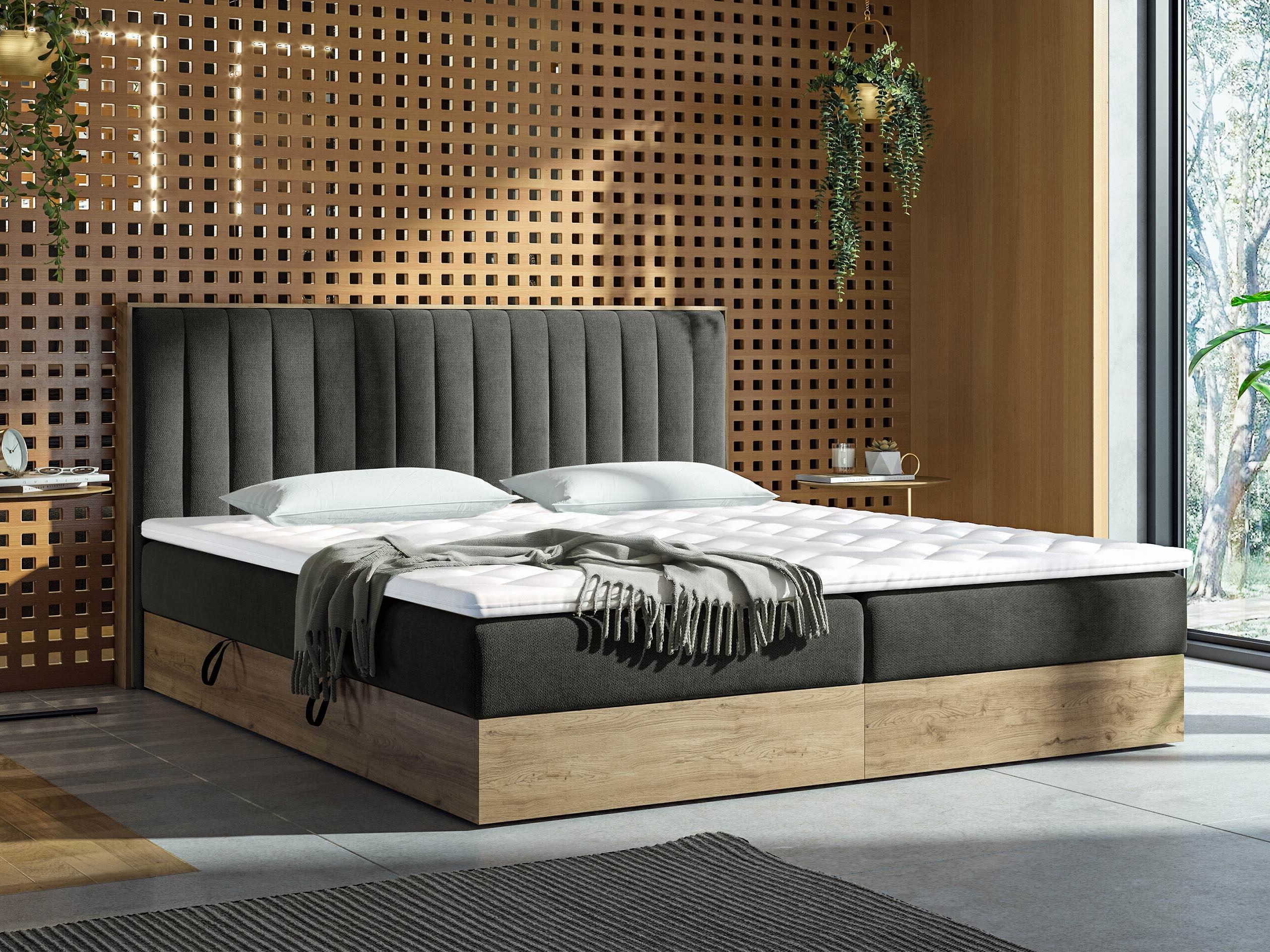 Kontinentālā gulta ComfiDream Odelra (Zeltains ozols + Soro 24)