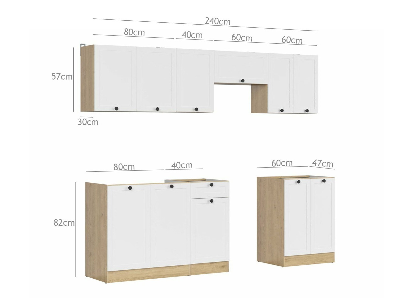 Moduļu virtuves komplekts Classic White 119