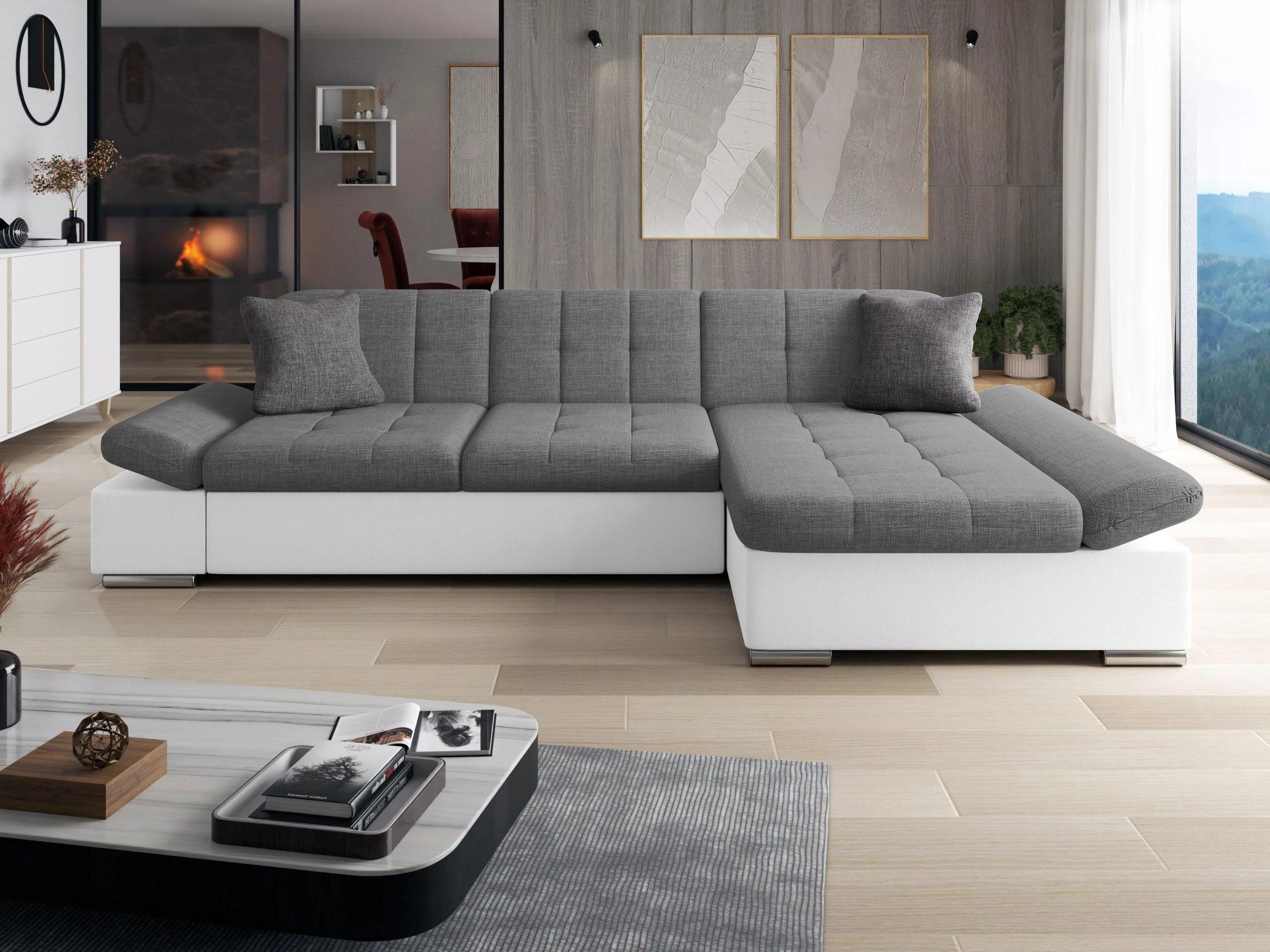Stūra dīvāns Comfivo Serenitas (Soft 017 + Lux 05 + Lux 06)