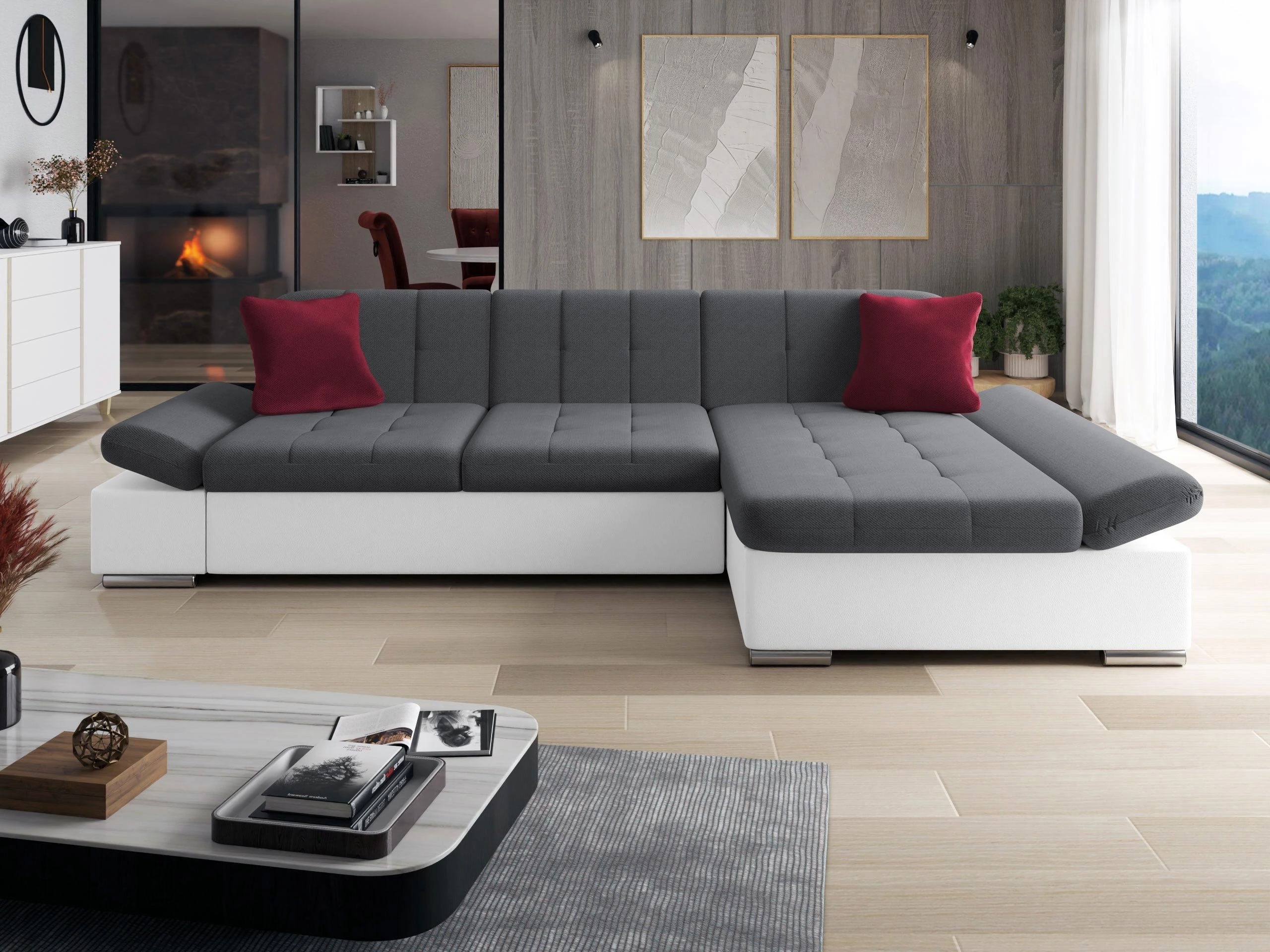 Stūra dīvāns Comfivo Serenitas (Soft 017 + Kronos 22 + Kronos 02)