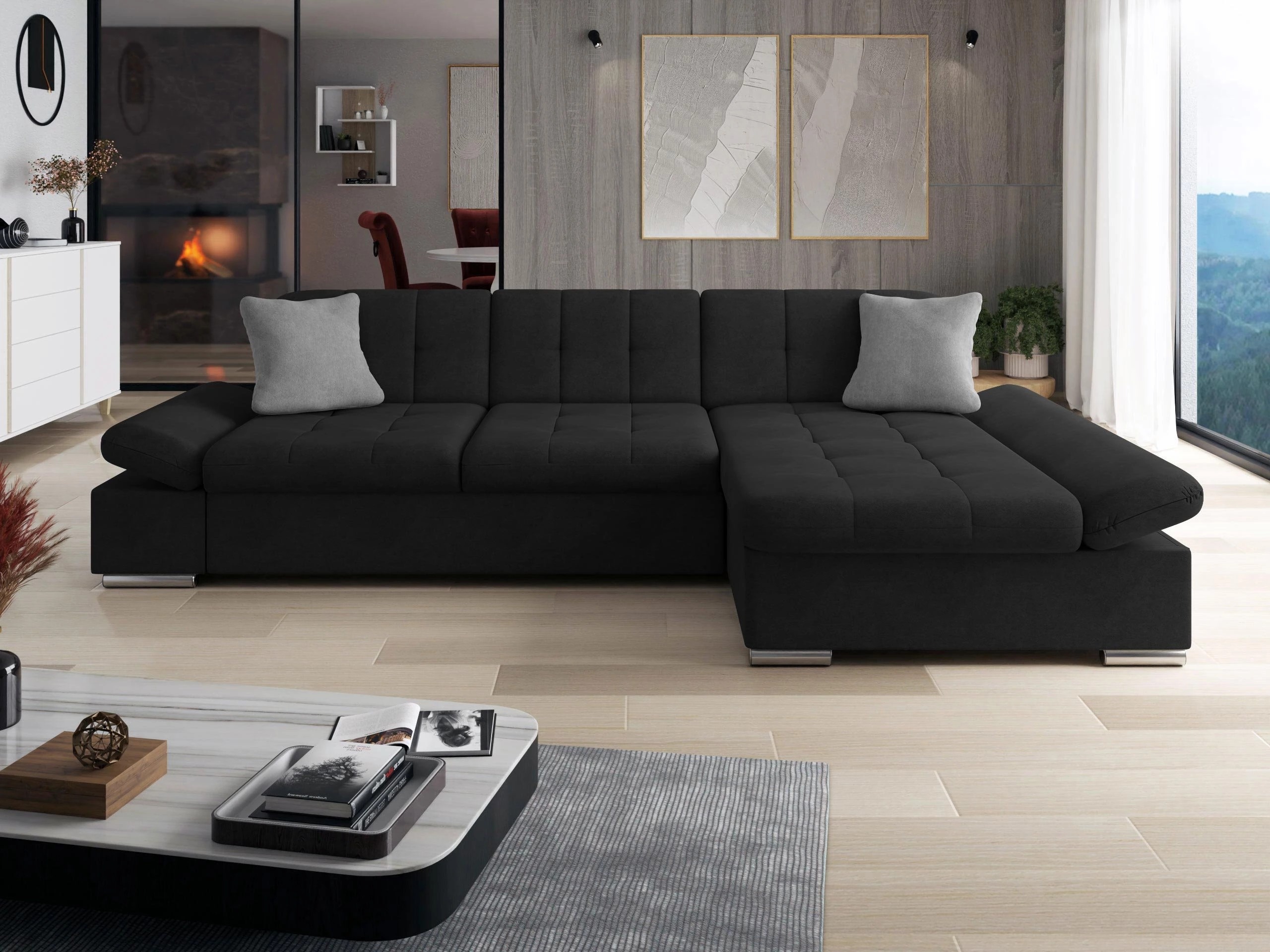 Stūra dīvāns Comfivo Serenitas (Uttario Velvet 2980 + Uttario Velvet 2972)