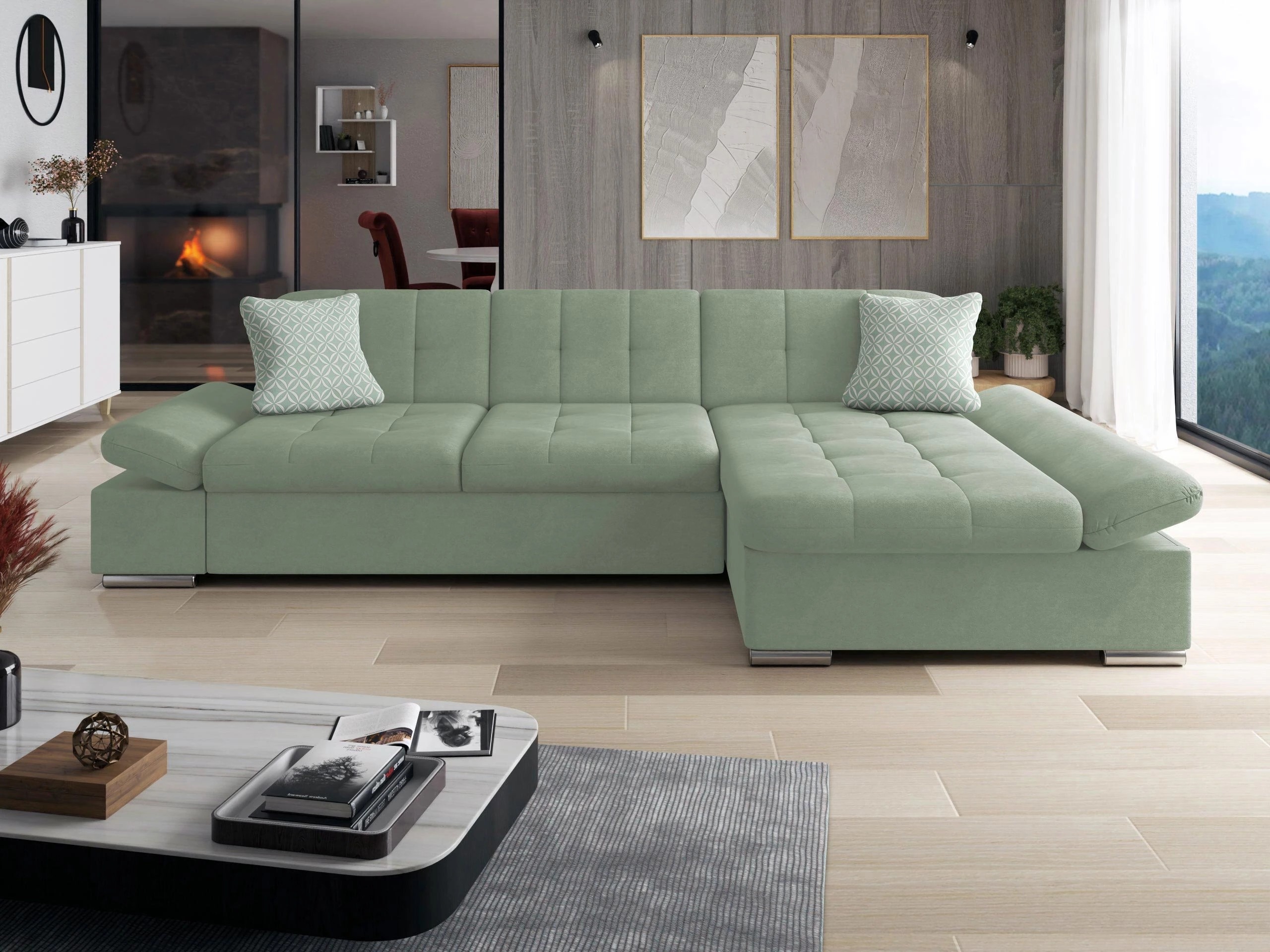 Stūra dīvāns Comfivo Serenitas (Uttario Velvet 2954 + Evo 29)