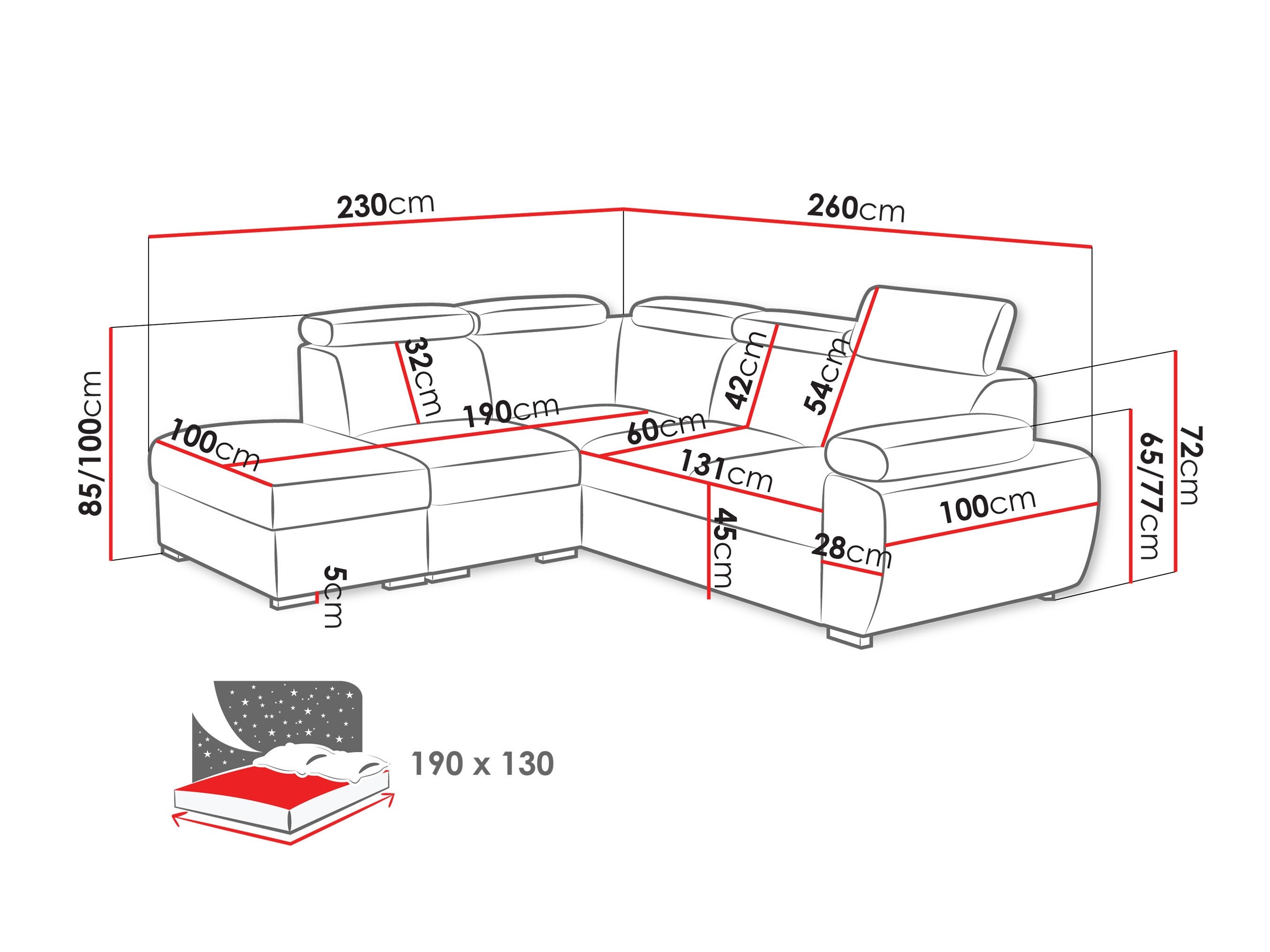 Stūra dīvāns Columbus 228 (Flow 17)