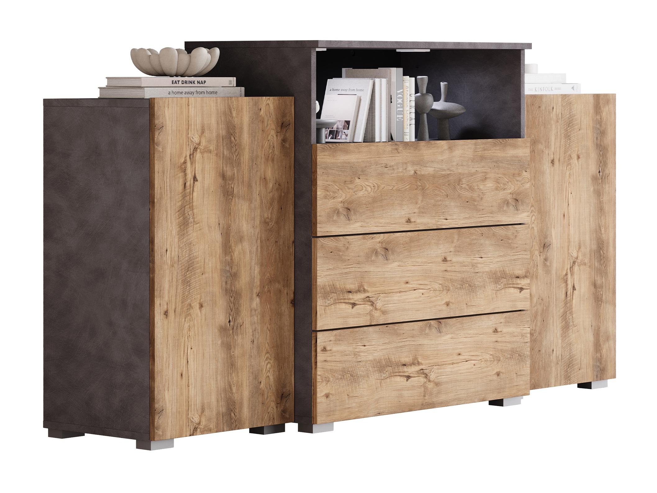 Kumode Sarasota 127 (Matera pelēks + Kastanis)