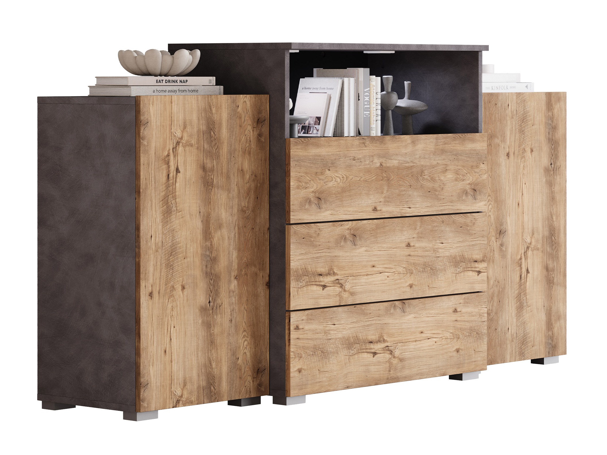 Kumode Sarasota 127 (Matera pelēks + Kastanis)